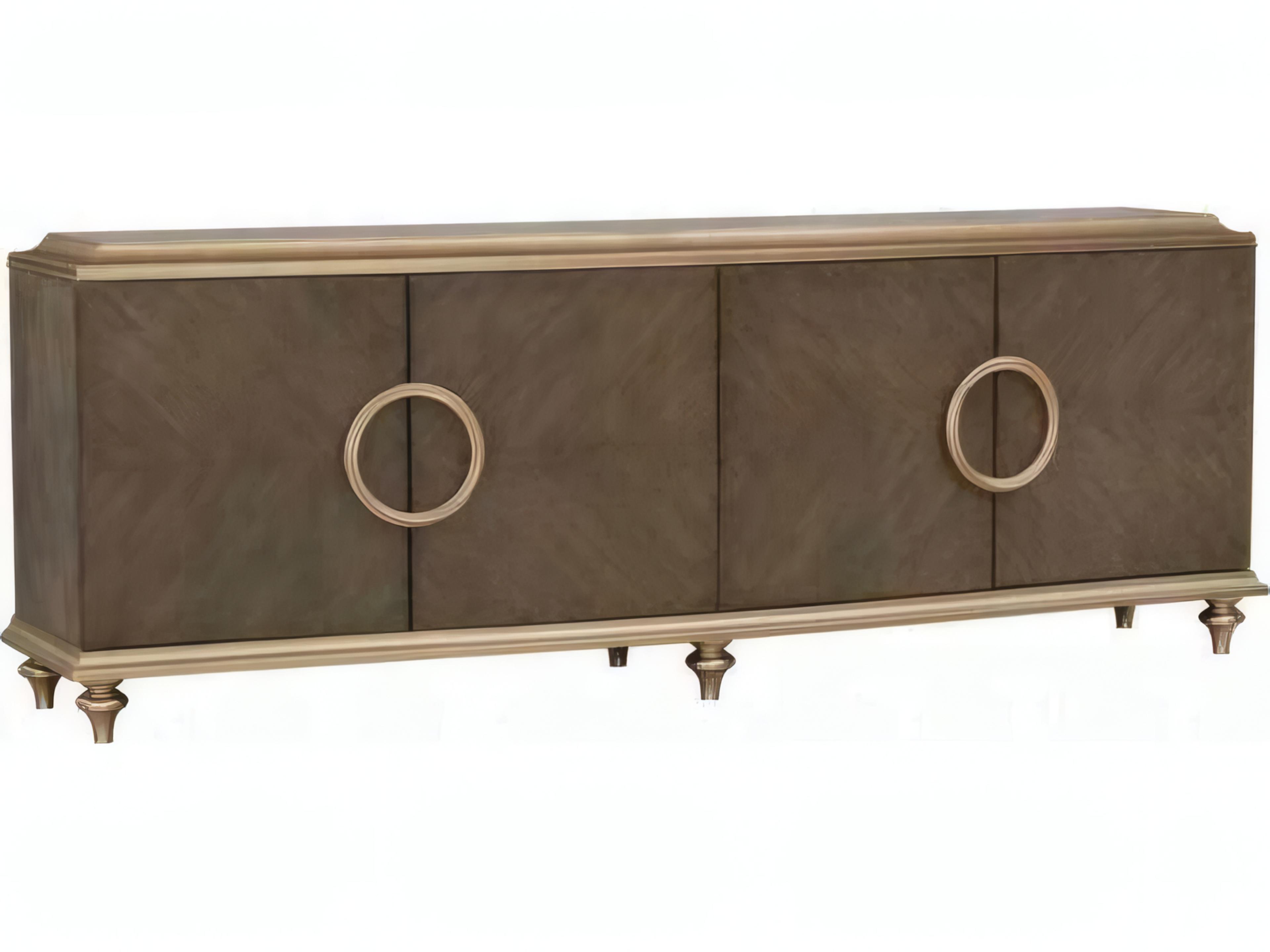 94" Poplar Wood Brown Sideboard