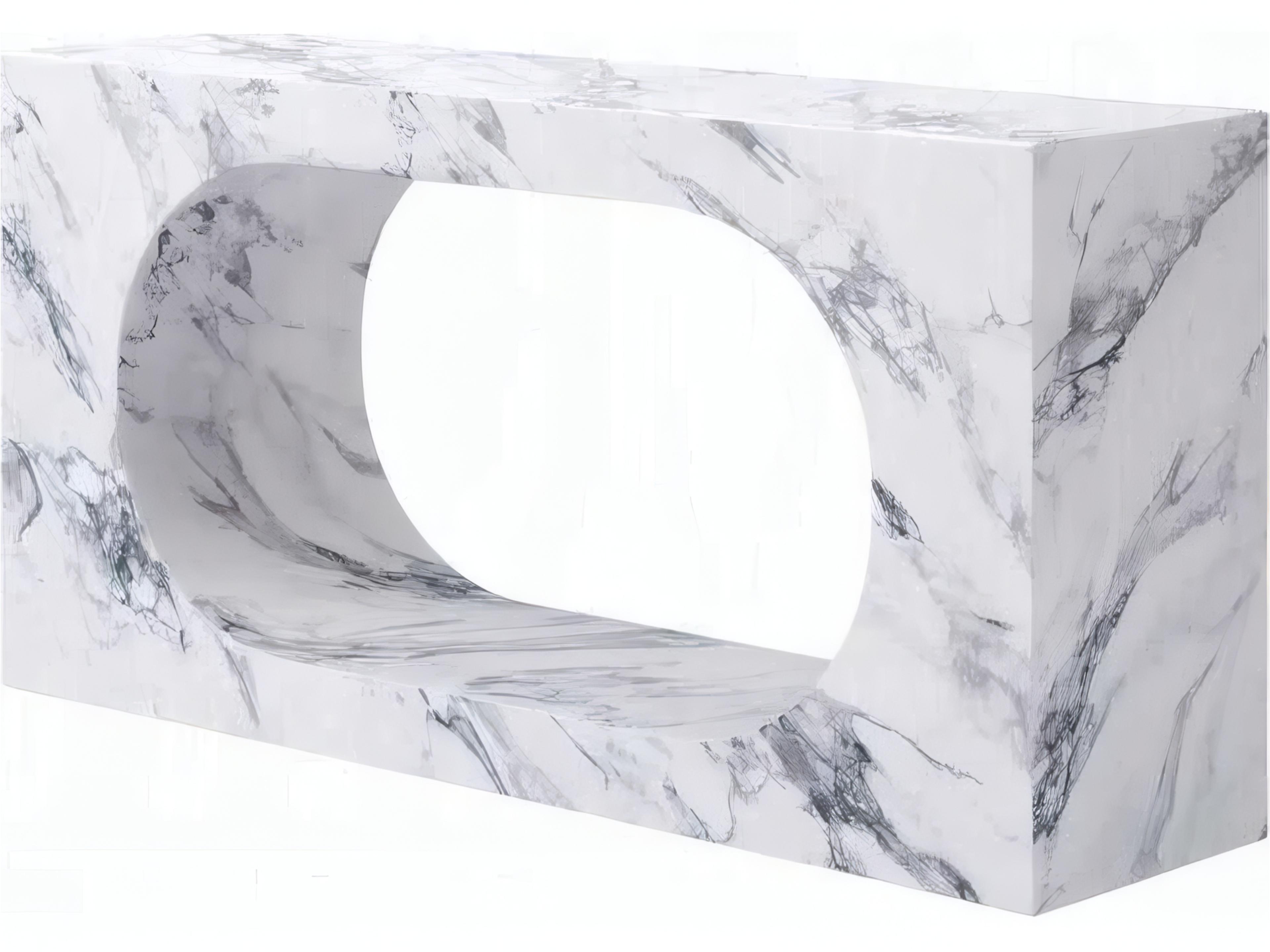 Fritzy Rectangular Faux Stone Engineered Console Table