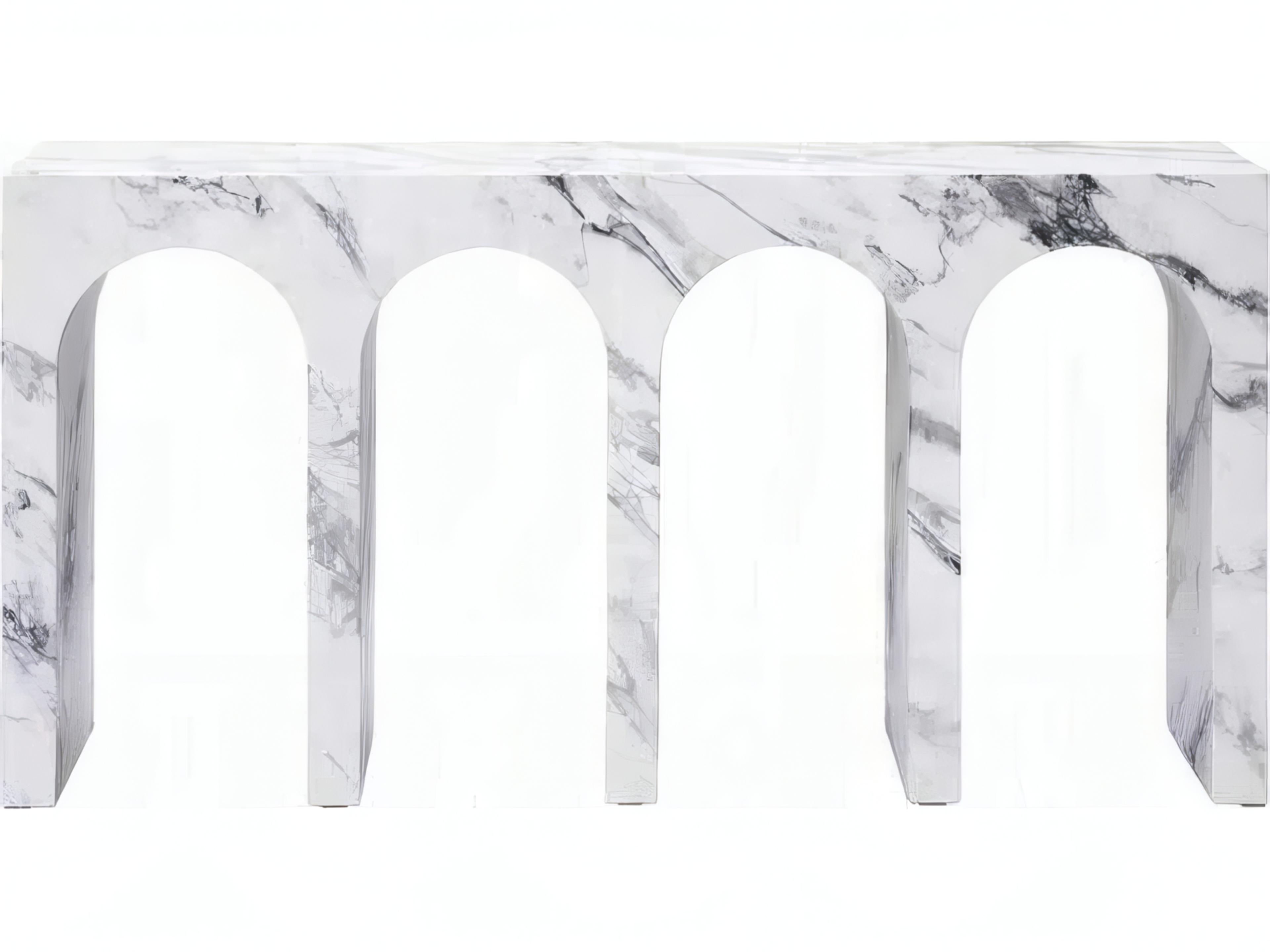 Acme Furniture Fritzy Rectangular Faux Stone Engineered Console Table