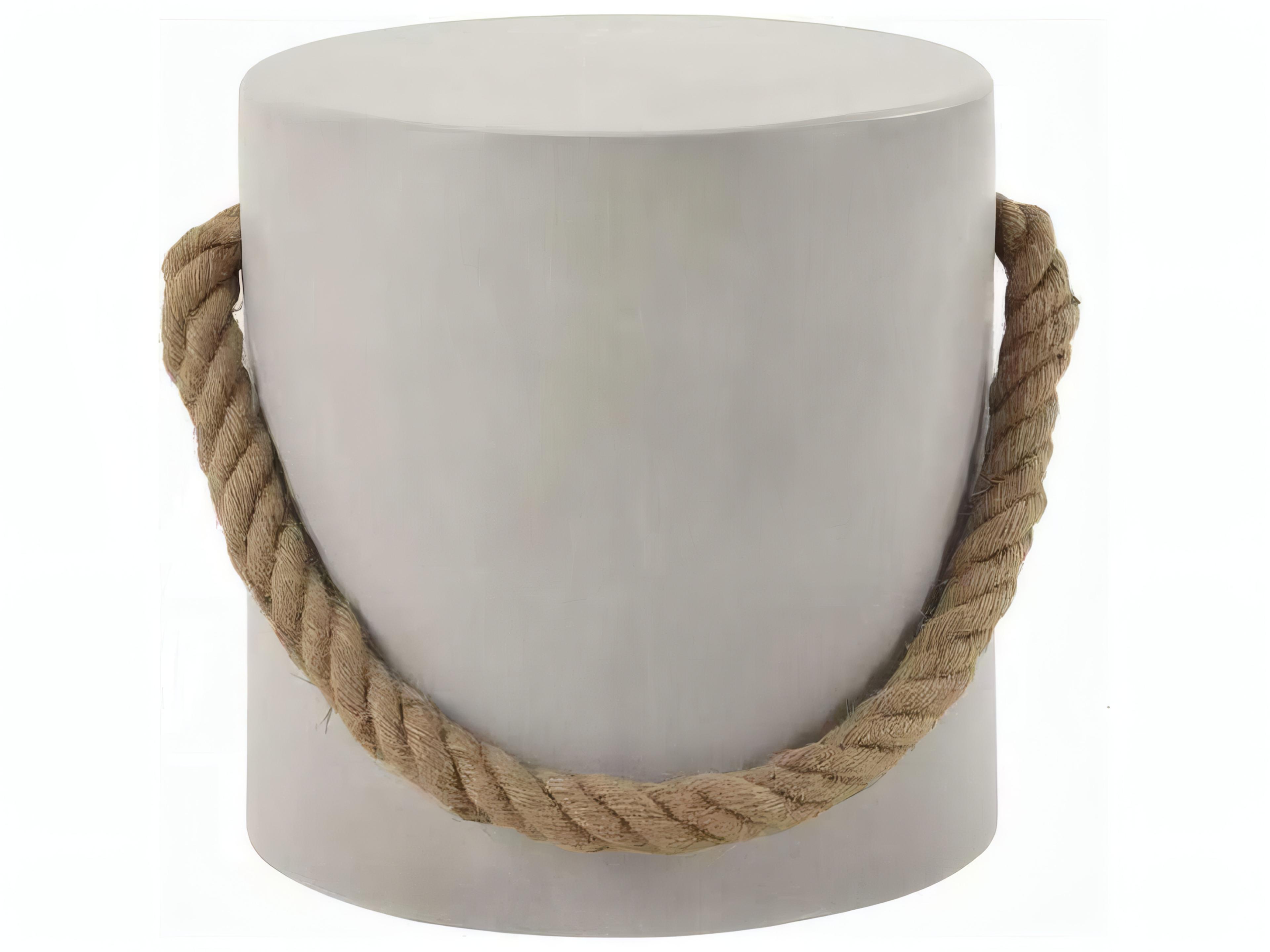 Acme Furniture Gene Round Faux Cement Natural Gray End Table