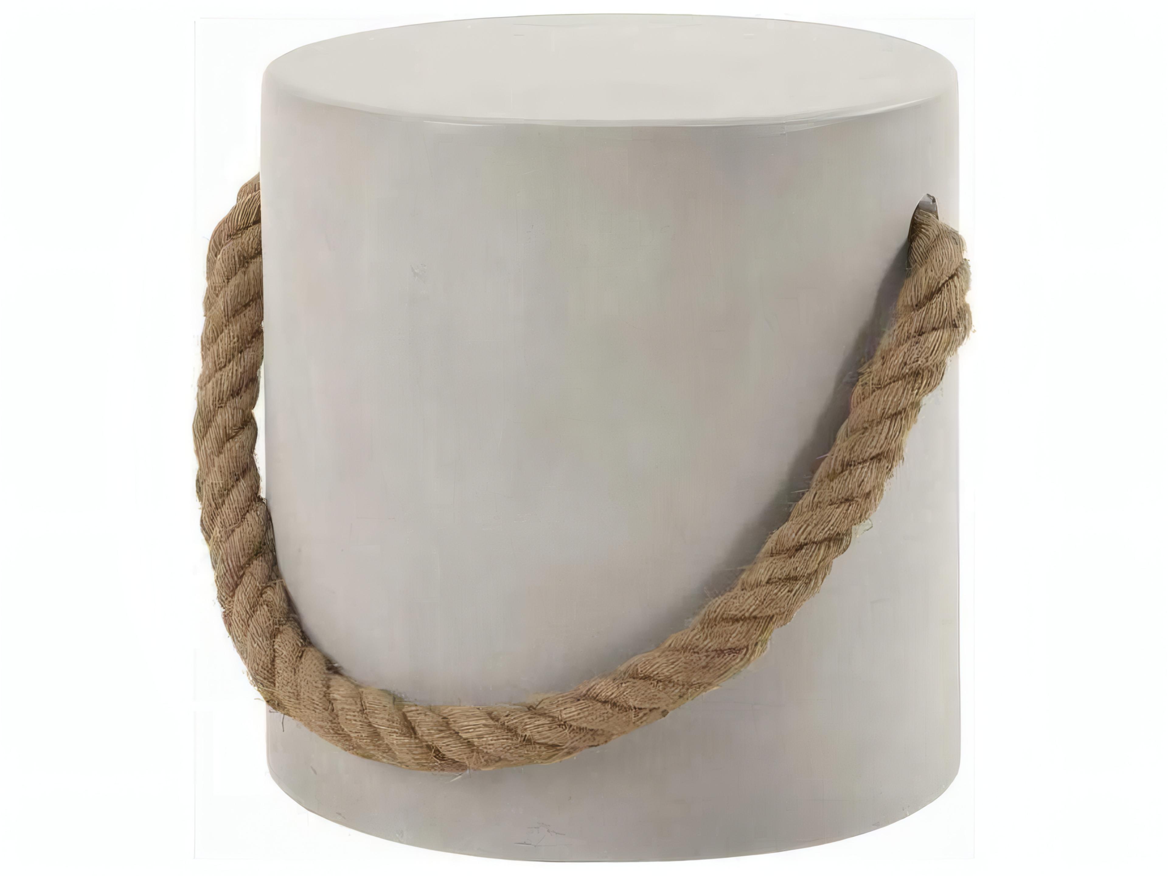 Acme Furniture Gene Round Faux Cement Natural Gray End Table