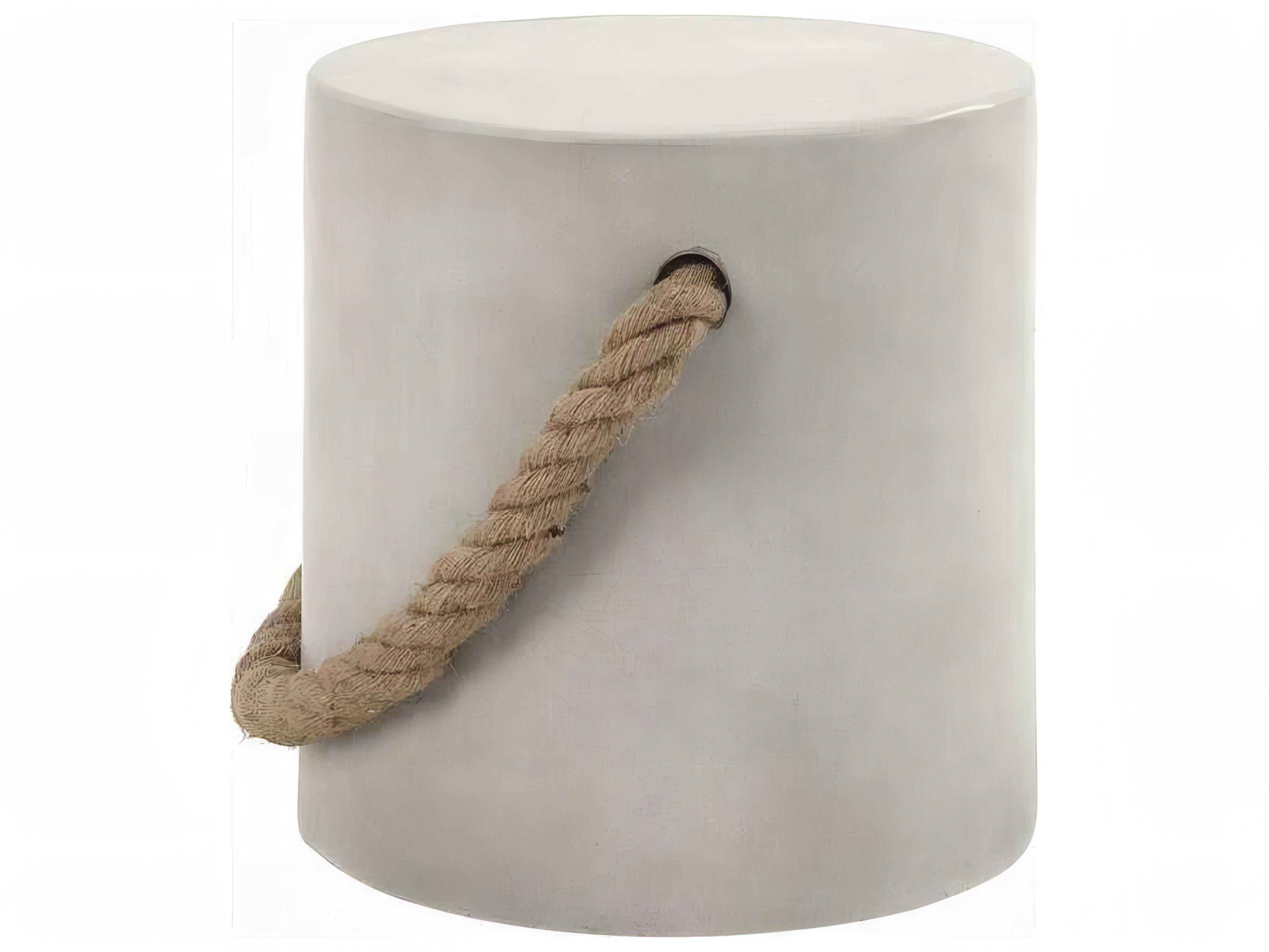 Acme Furniture Gene Round Faux Cement Natural Gray End Table