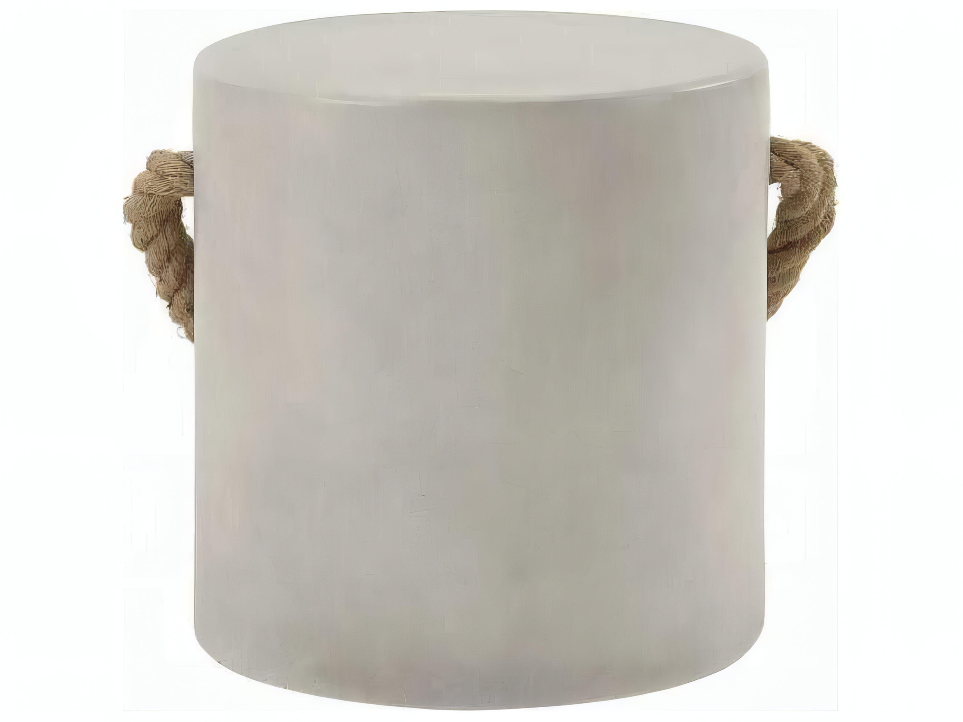 Acme Furniture Gene Round Faux Cement Natural Gray End Table