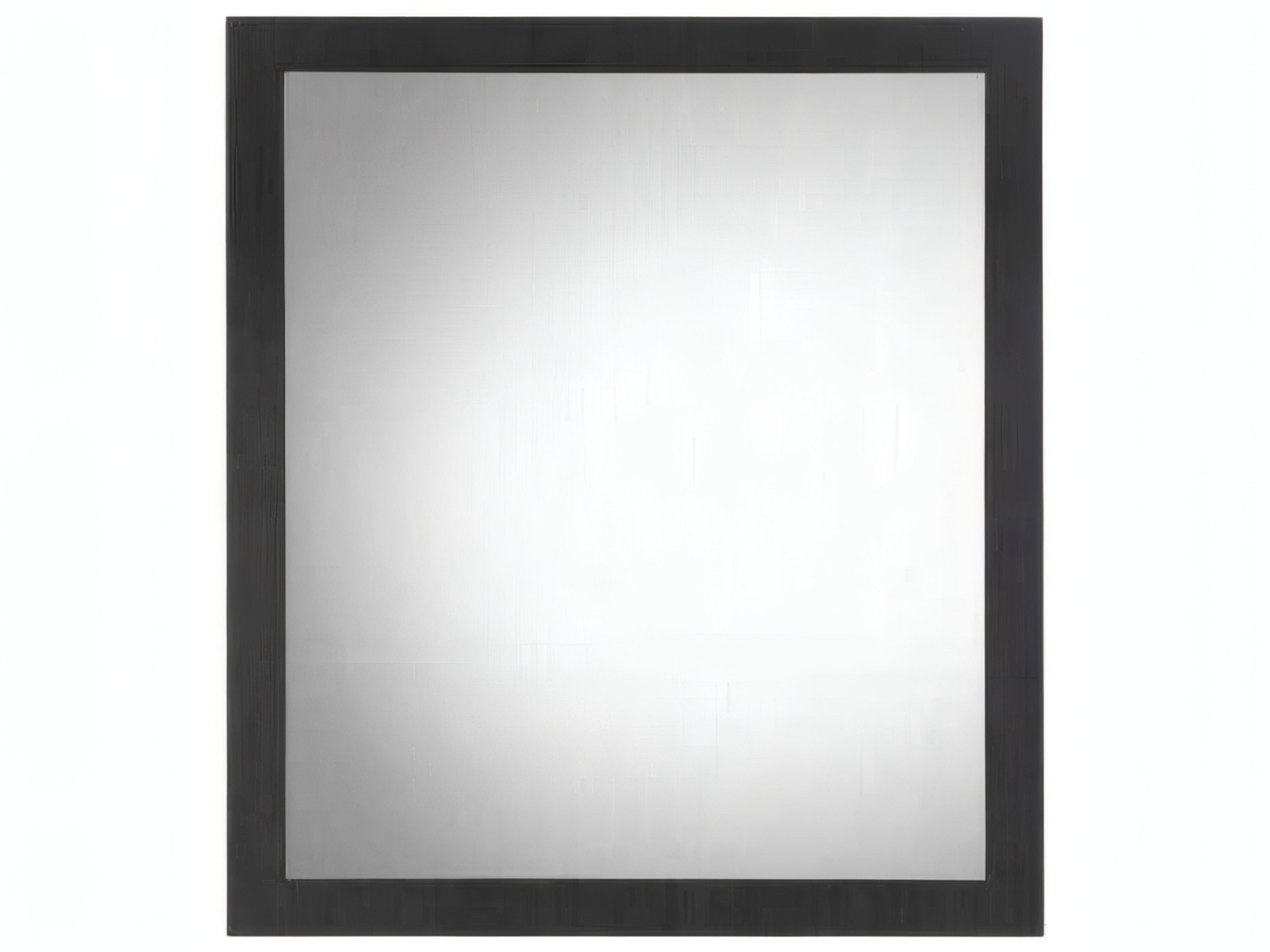 Eos Walnut Black Rectangular Wall Mirror