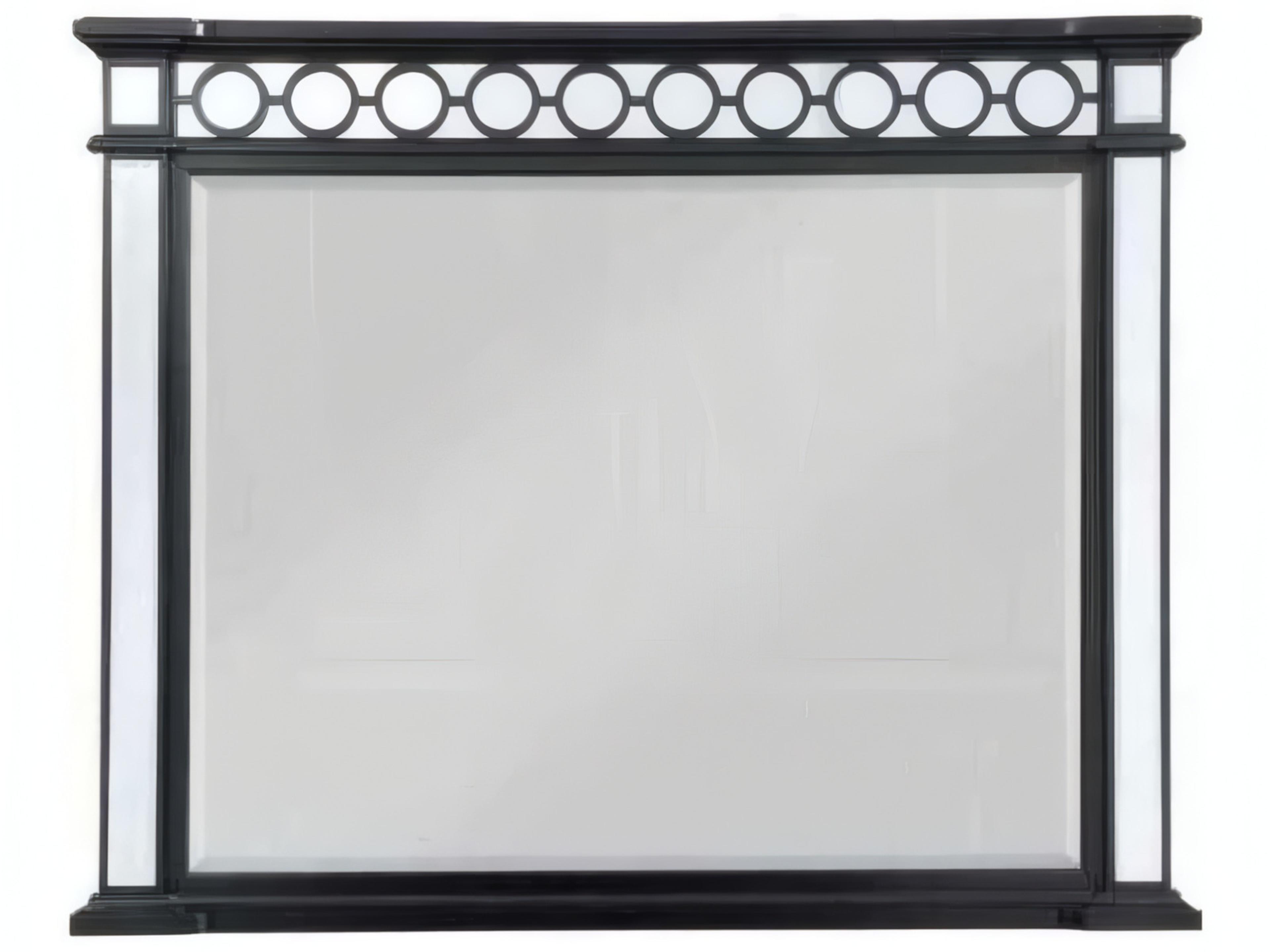 Varian Mirrored Black Silver Rectangular Dresser Mirror