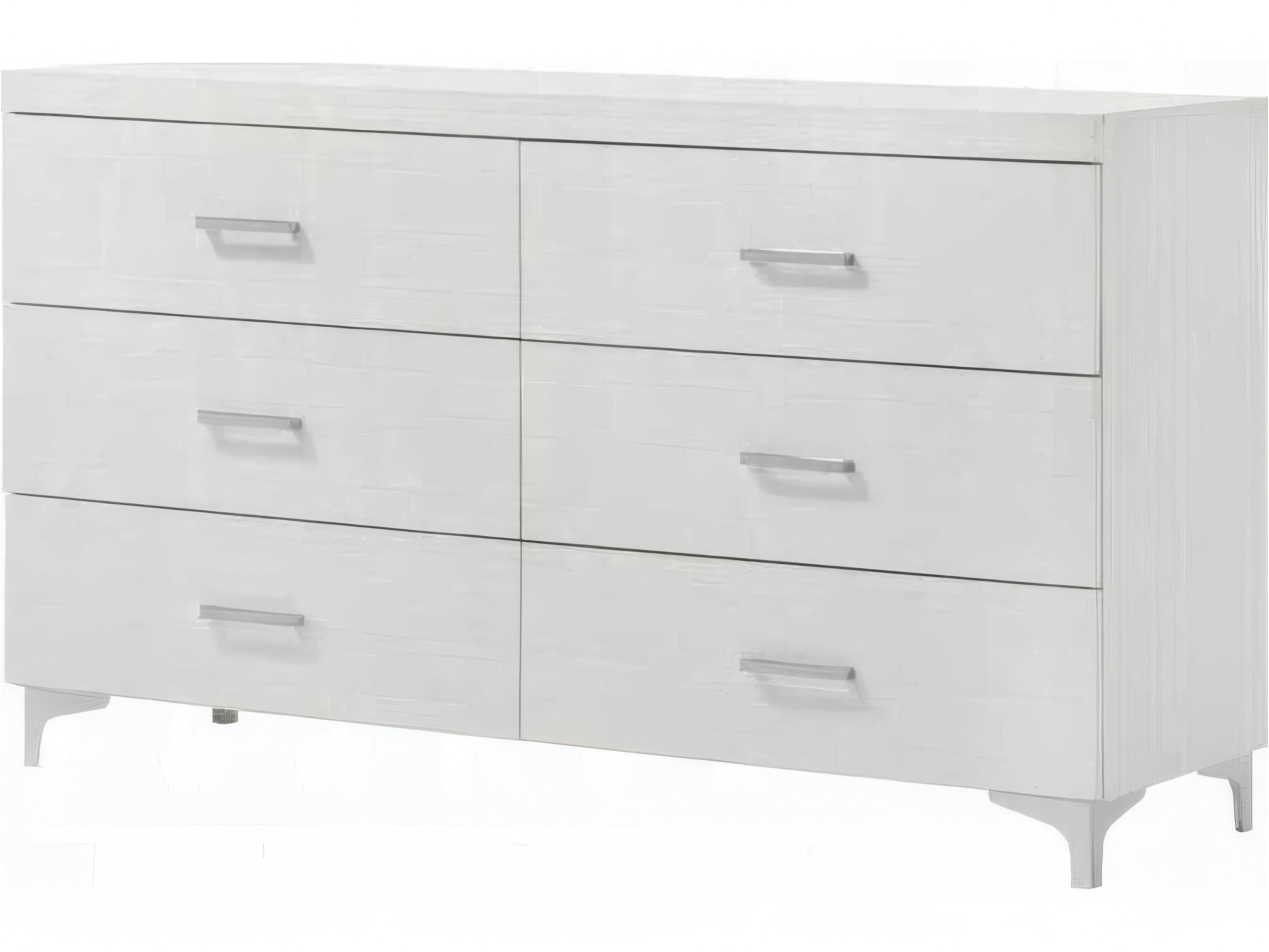 Casilda White Finish 6-Drawer Dresser