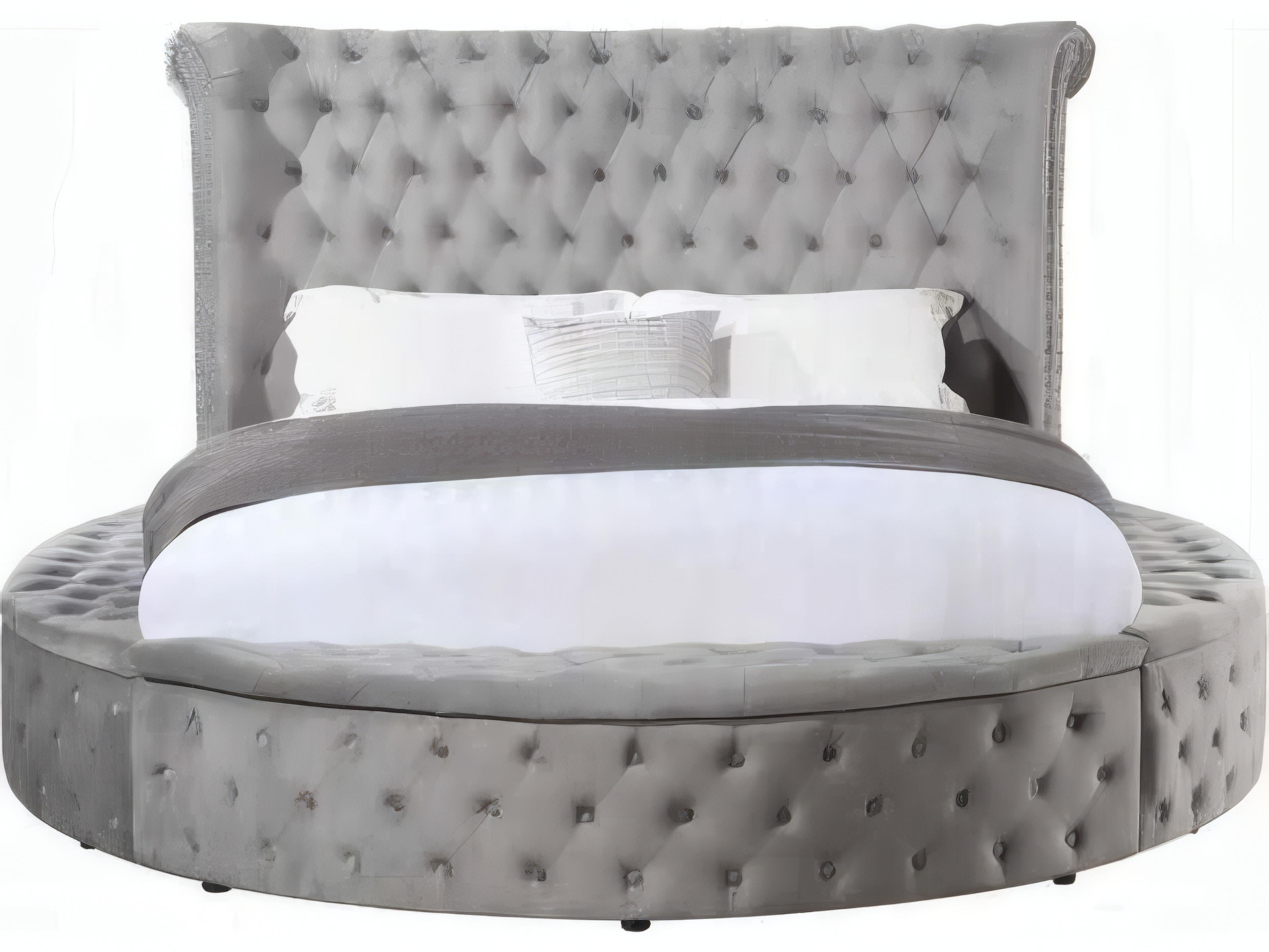 Acme Furniture Gaiva Gray Velvet Plywood Upholstered Queen Platform Bed