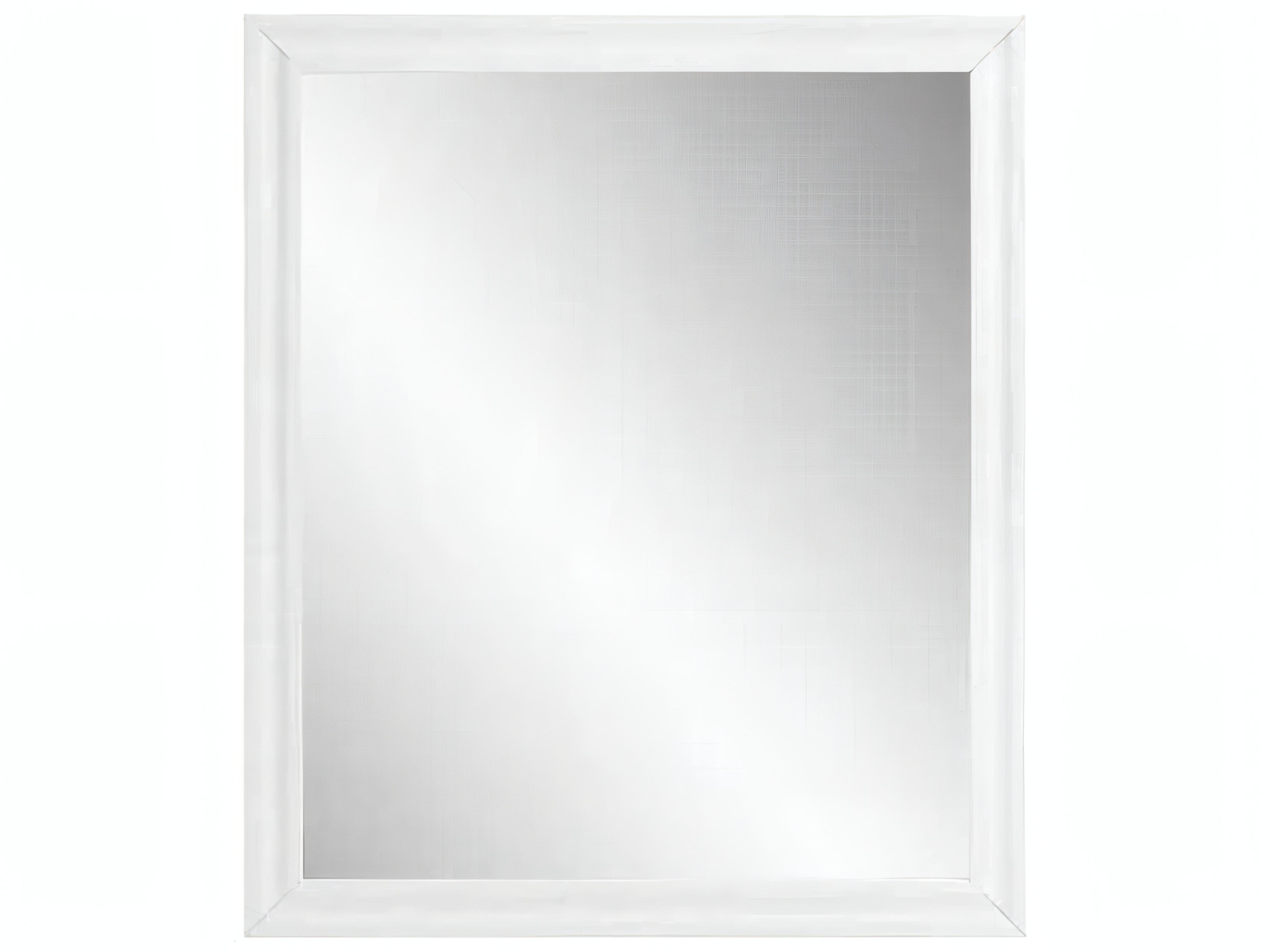 Gaines White High Gloss Rectangular Wall Mirror