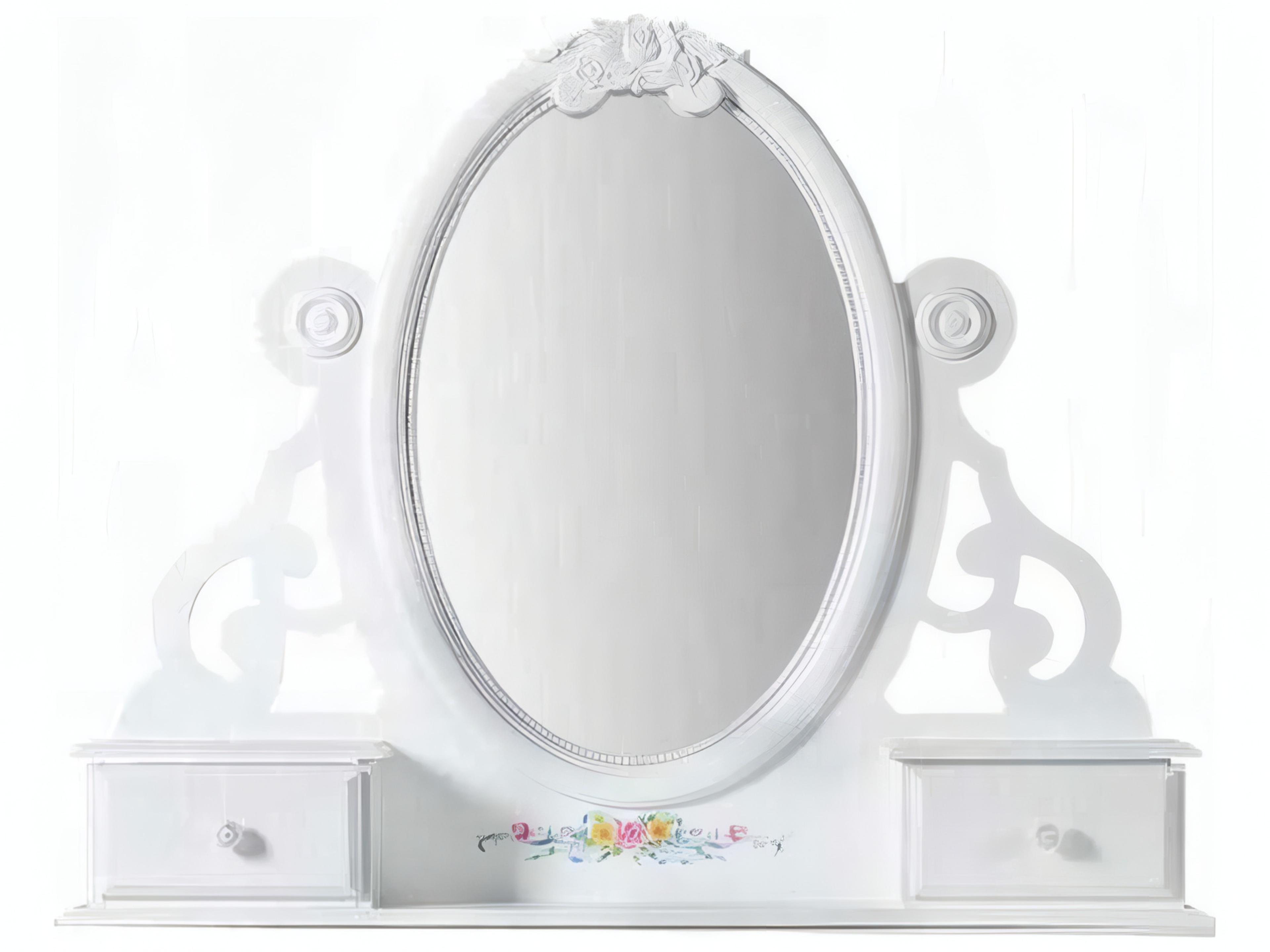 Acme Furniture Flora White Oval Dresser Mirror