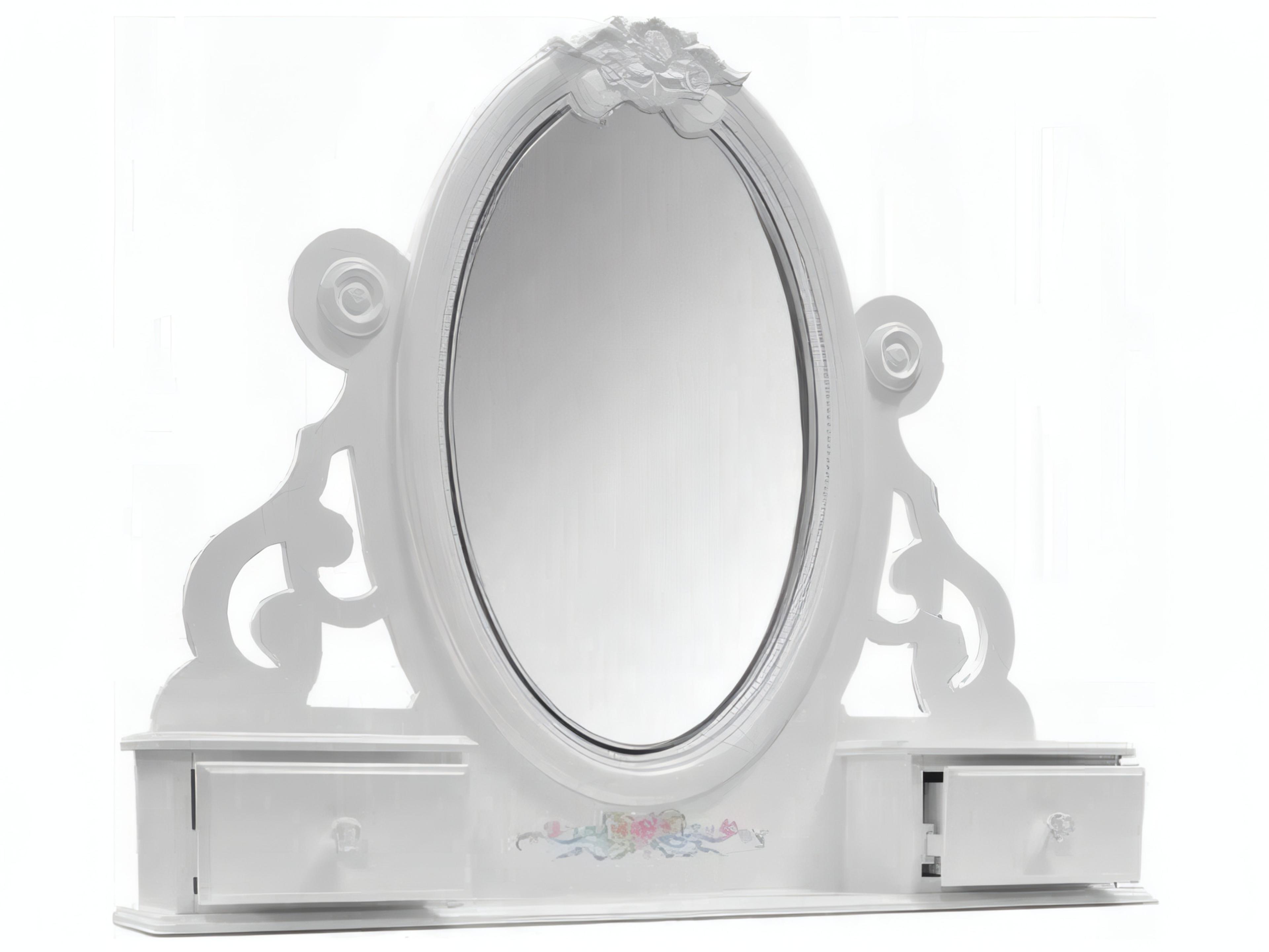 Acme Furniture Flora White Oval Dresser Mirror
