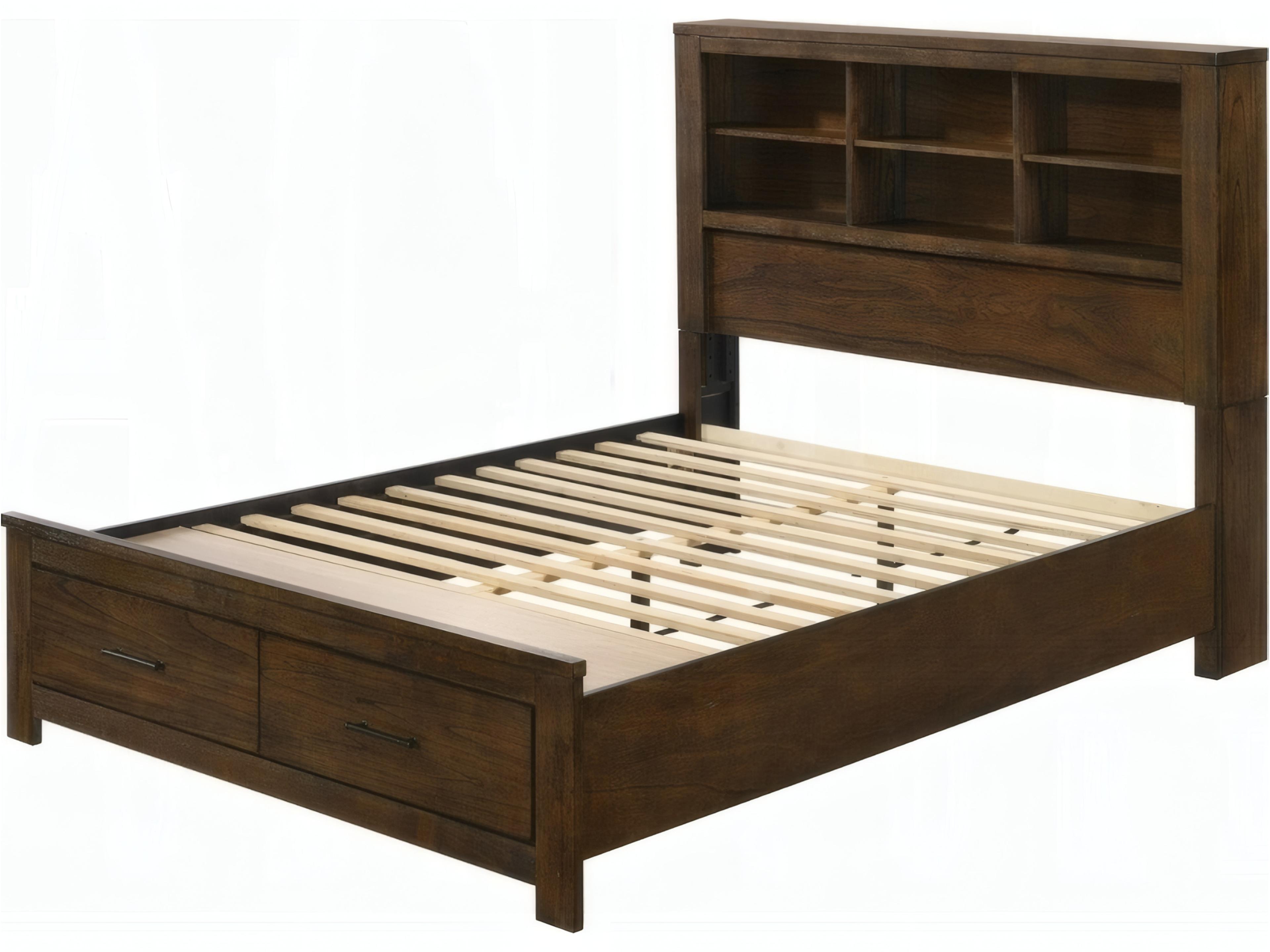 Merrilee Oak Brown Wood King Platform Bed