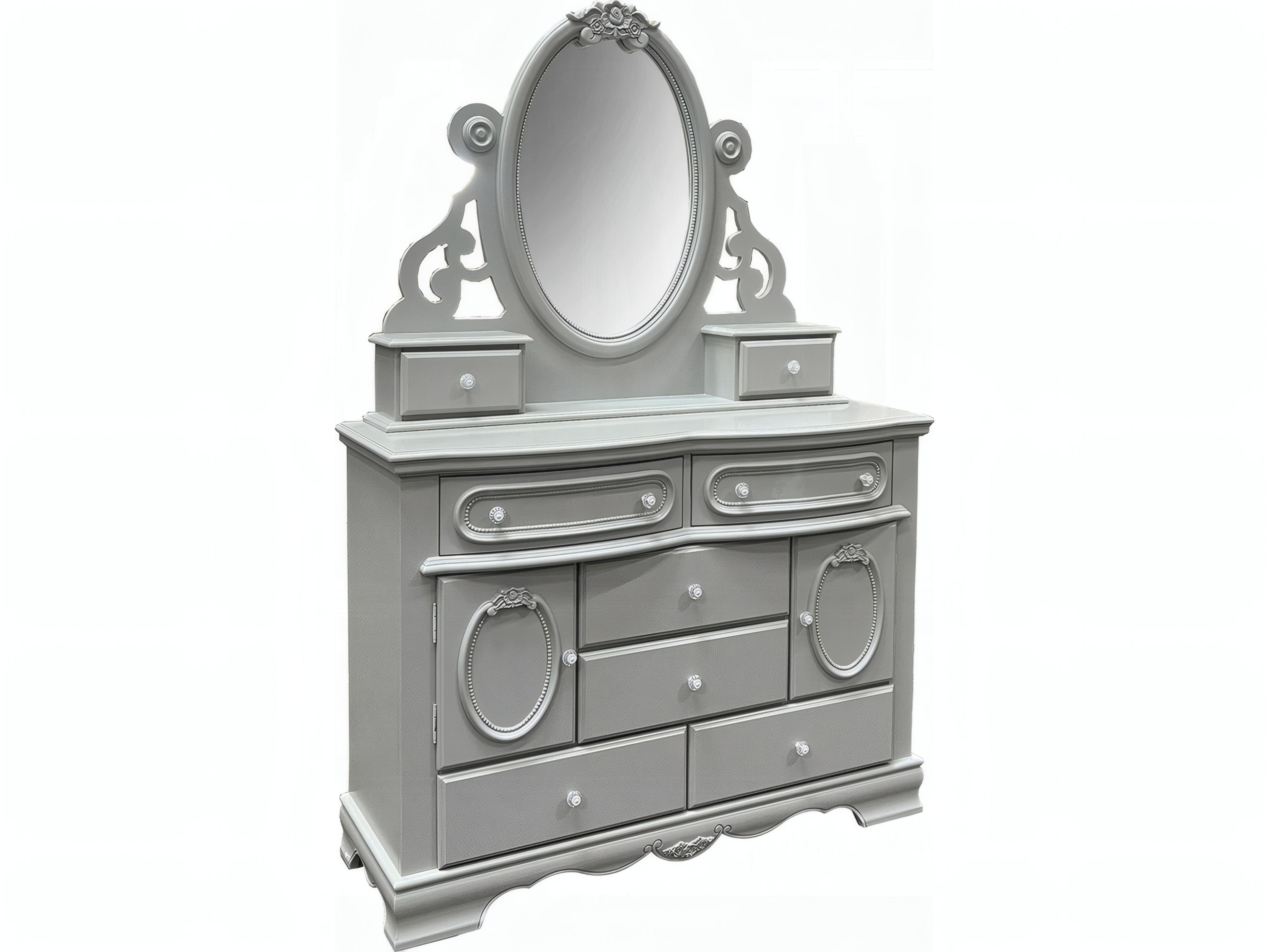 Acme Furniture Flora Gray Oval Dresser Mirror