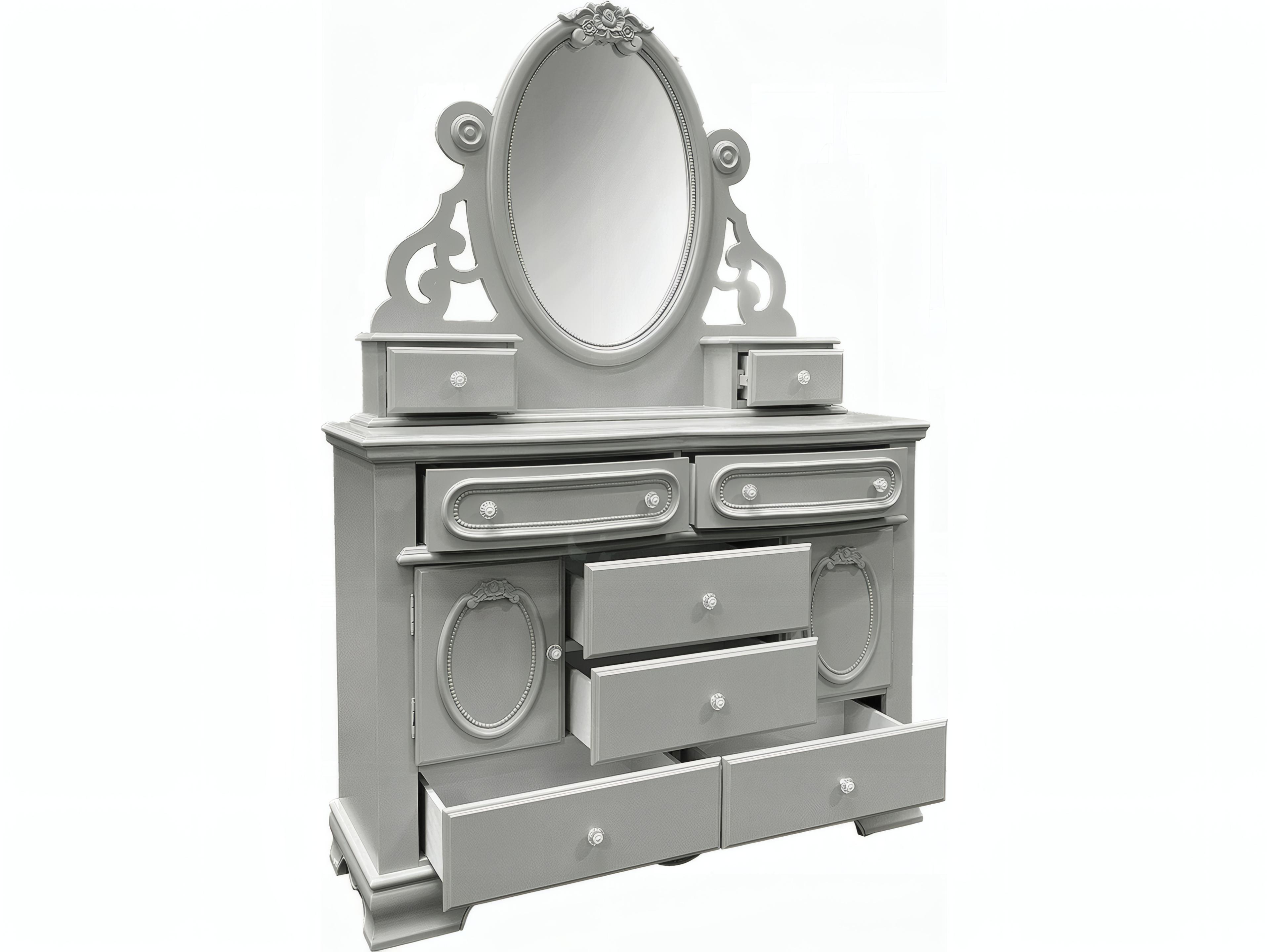 Acme Furniture Flora Gray Oval Dresser Mirror
