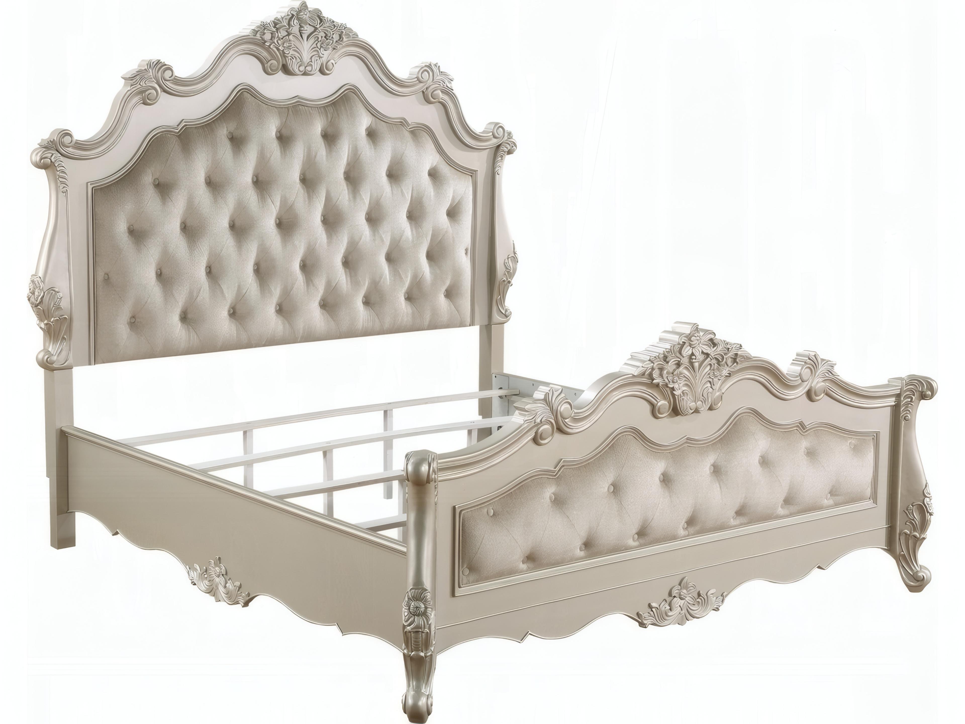 Bently Champagne Hardwood Upholstered Queen Panel Bed