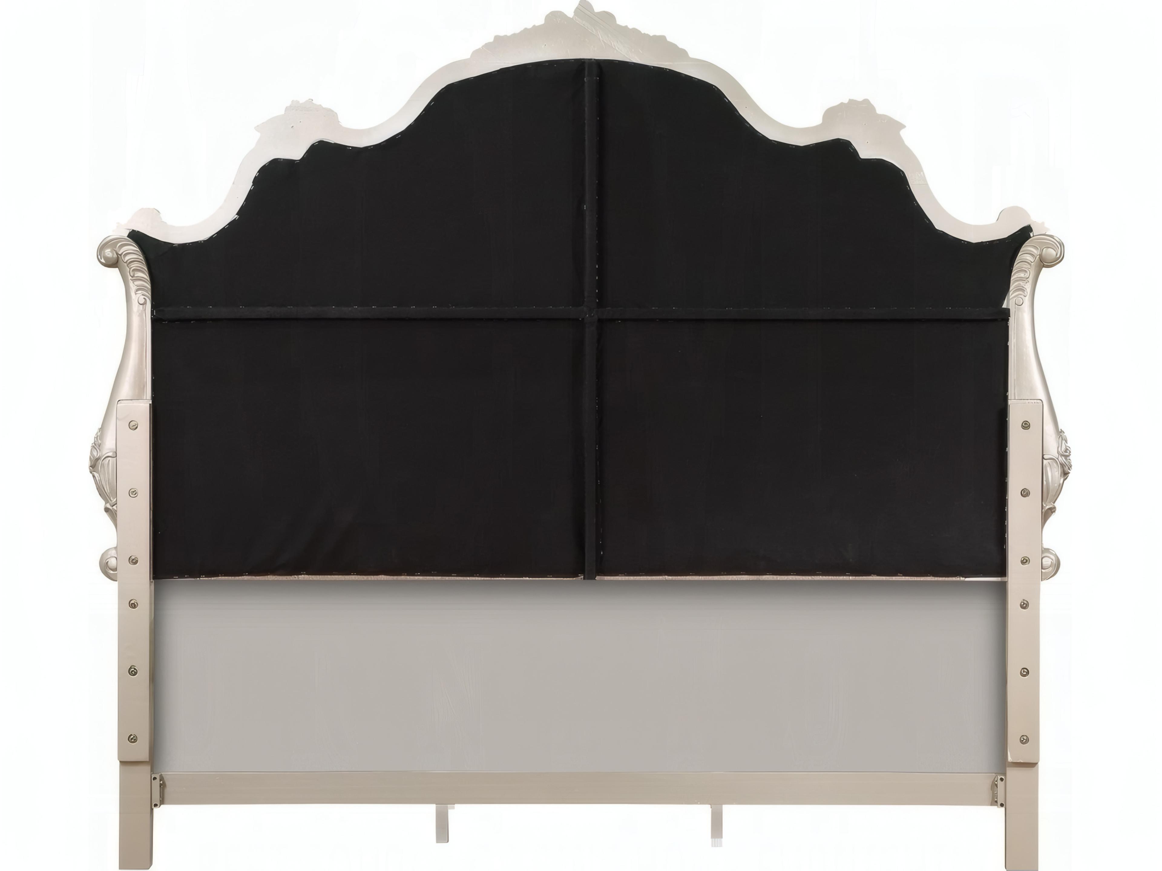 Acme Furniture Bently Champagne Hardwood Upholstered Queen Panel Bed