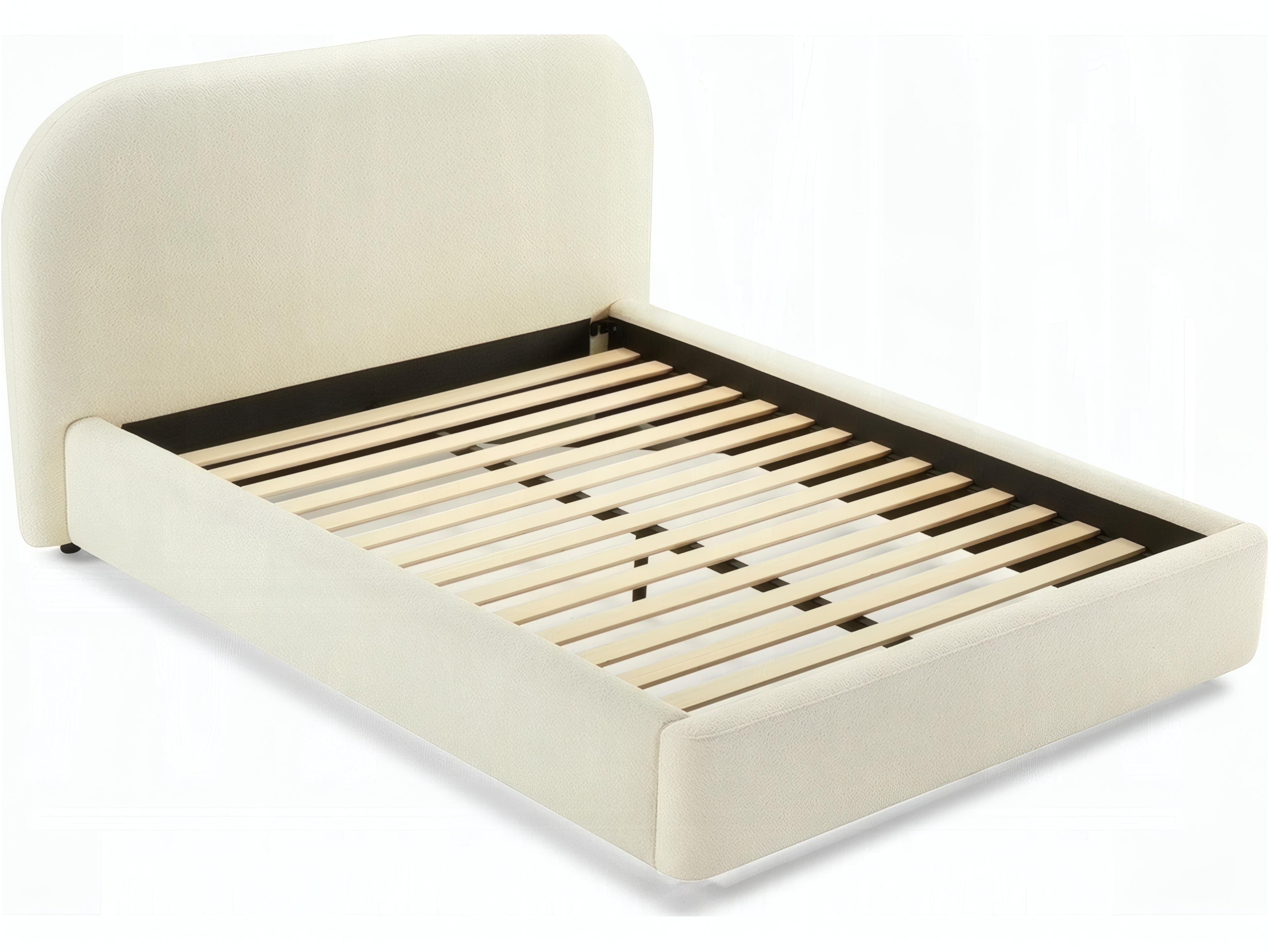 Acme Furniture Arden Beige Boucle Plywood Upholstered Queen Platform Bed