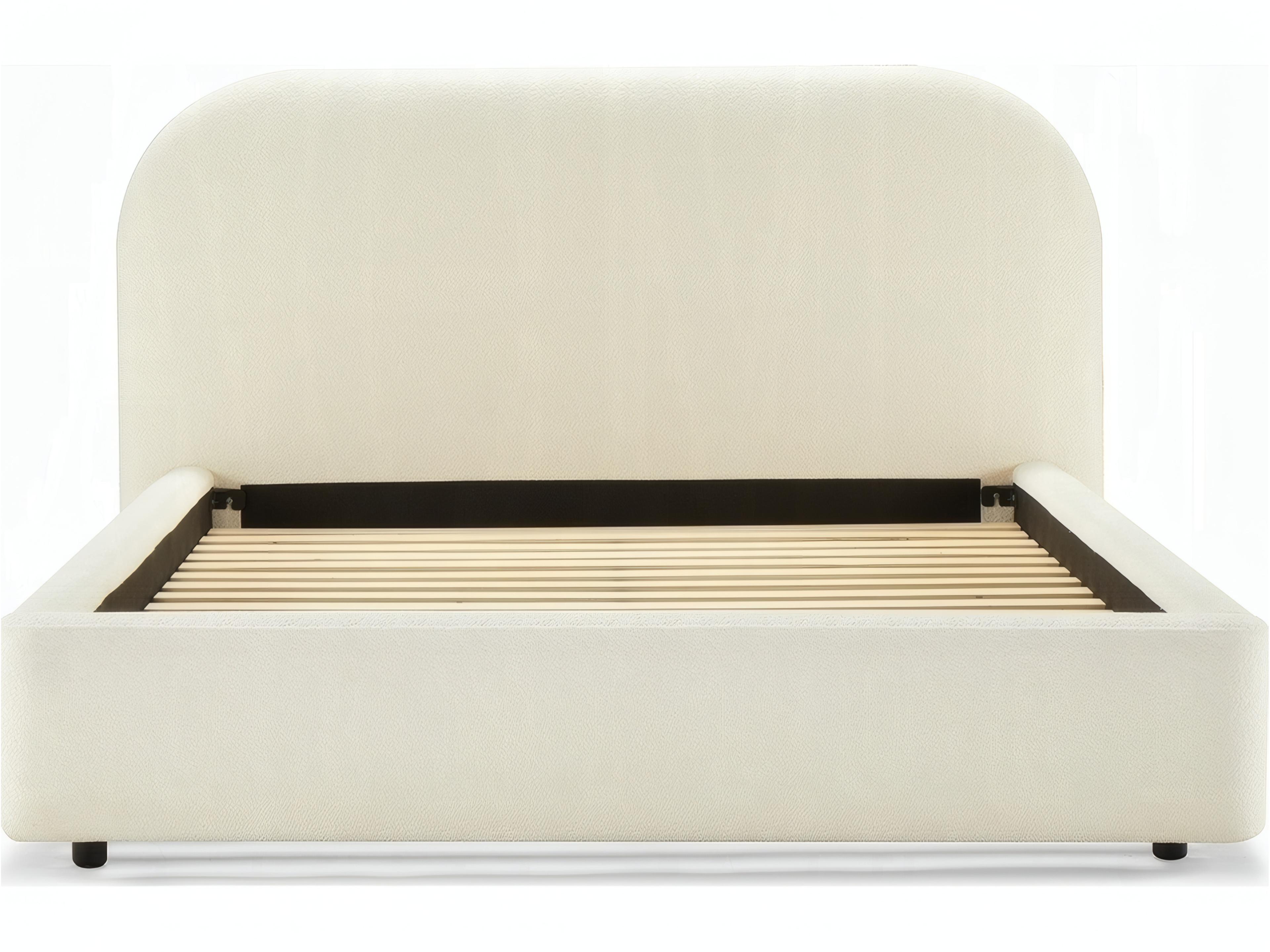 Acme Furniture Arden Beige Boucle Plywood Upholstered Queen Platform Bed