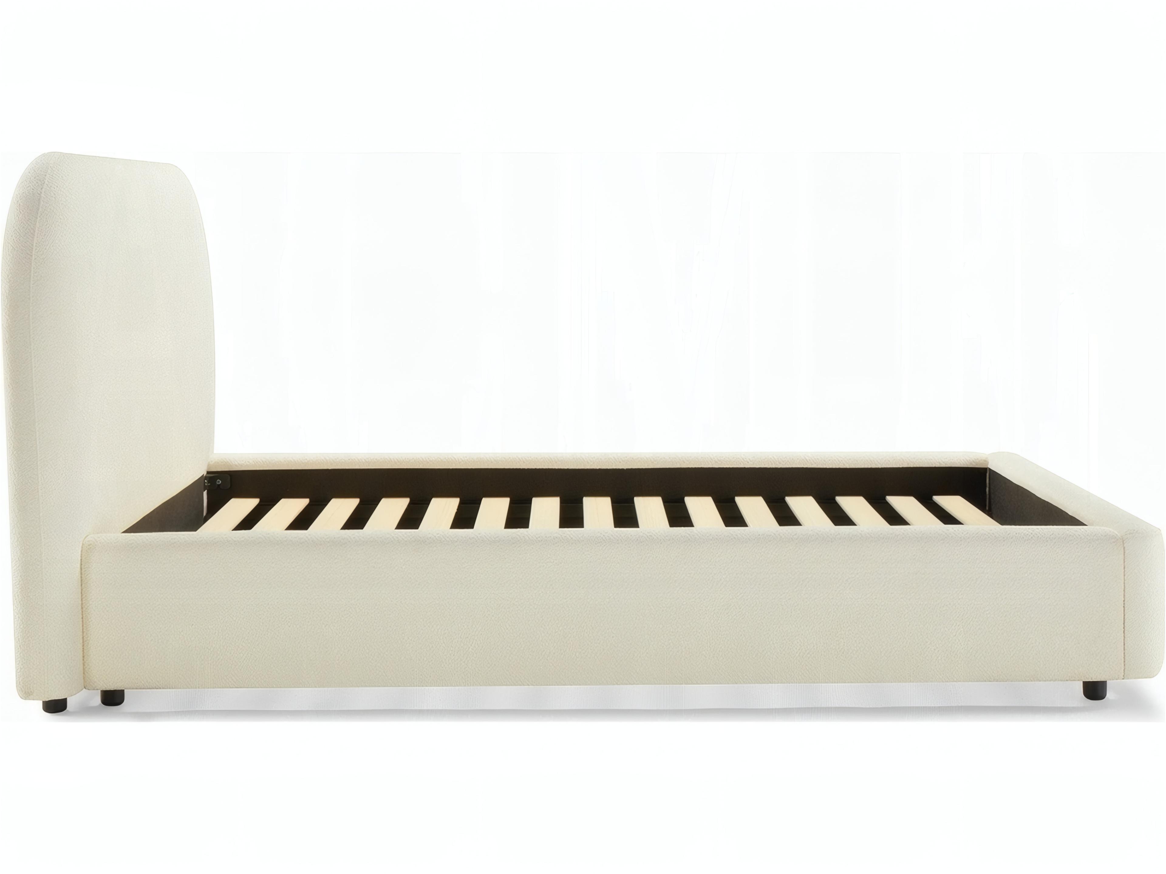 Acme Furniture Arden Beige Boucle Plywood Upholstered Queen Platform Bed