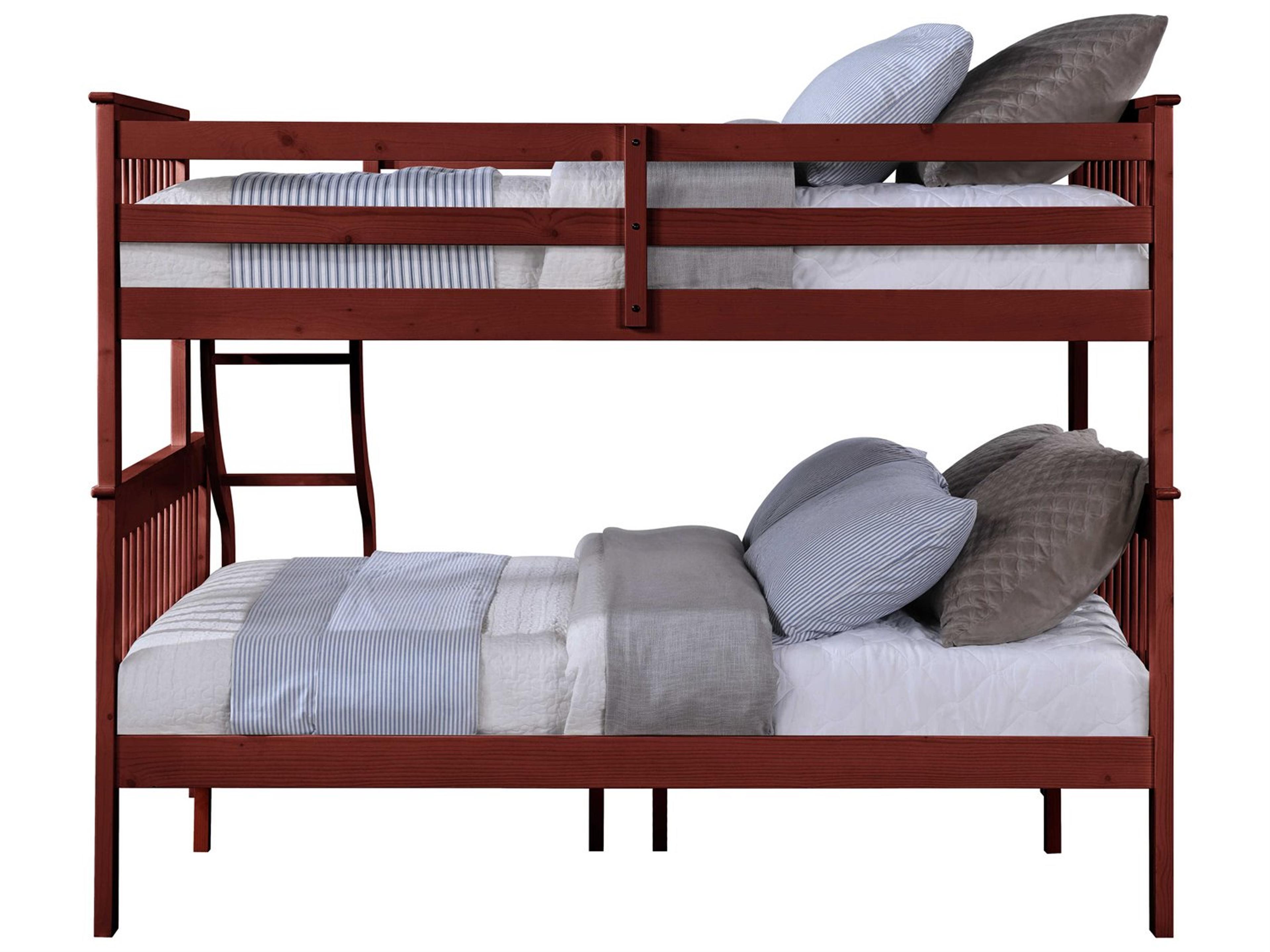 Acme Furniture Marita Cherry Red Pine Wood Bunk Bed