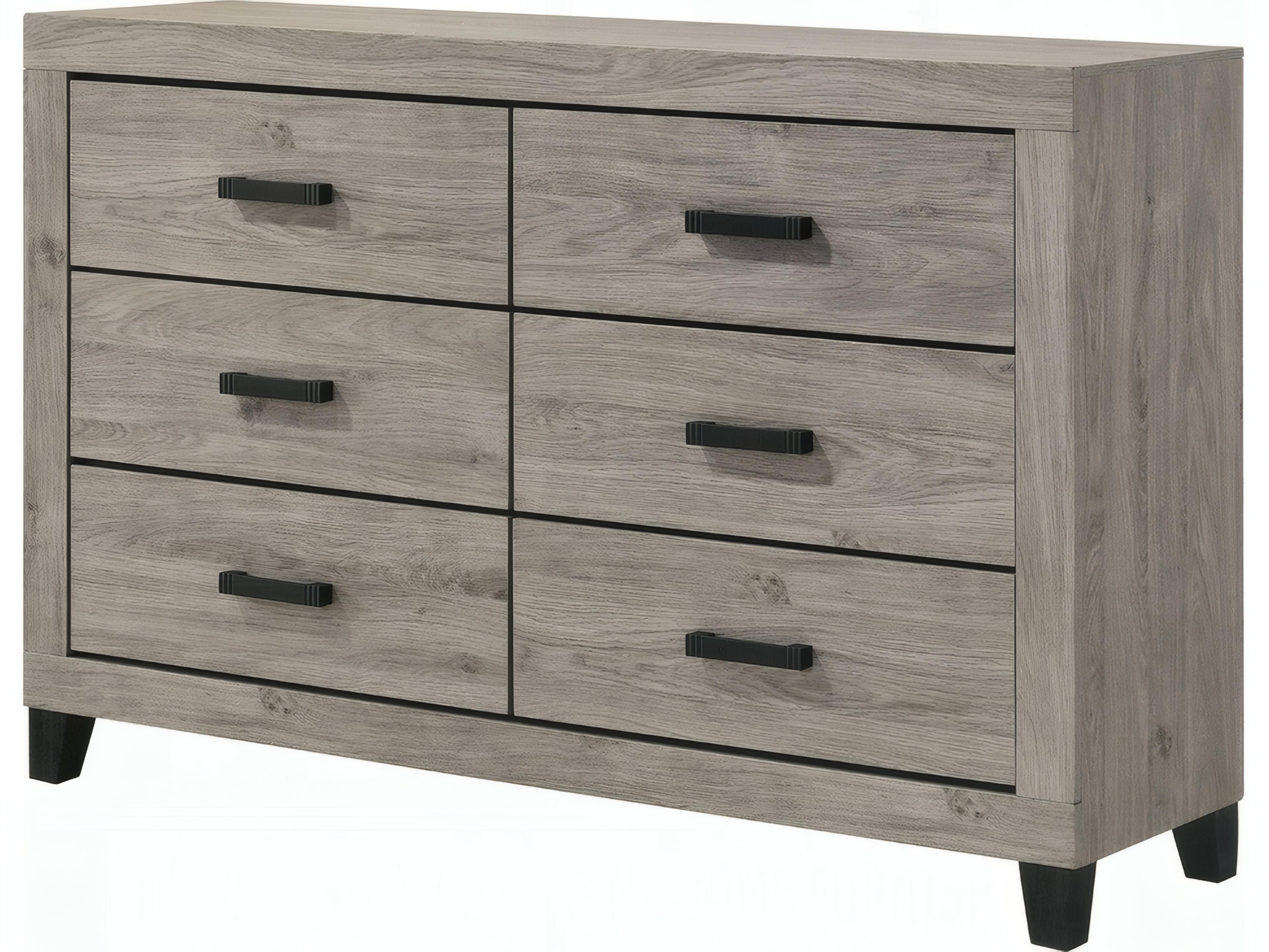Mari 6-Drawers Rubberwood Double Dresser
