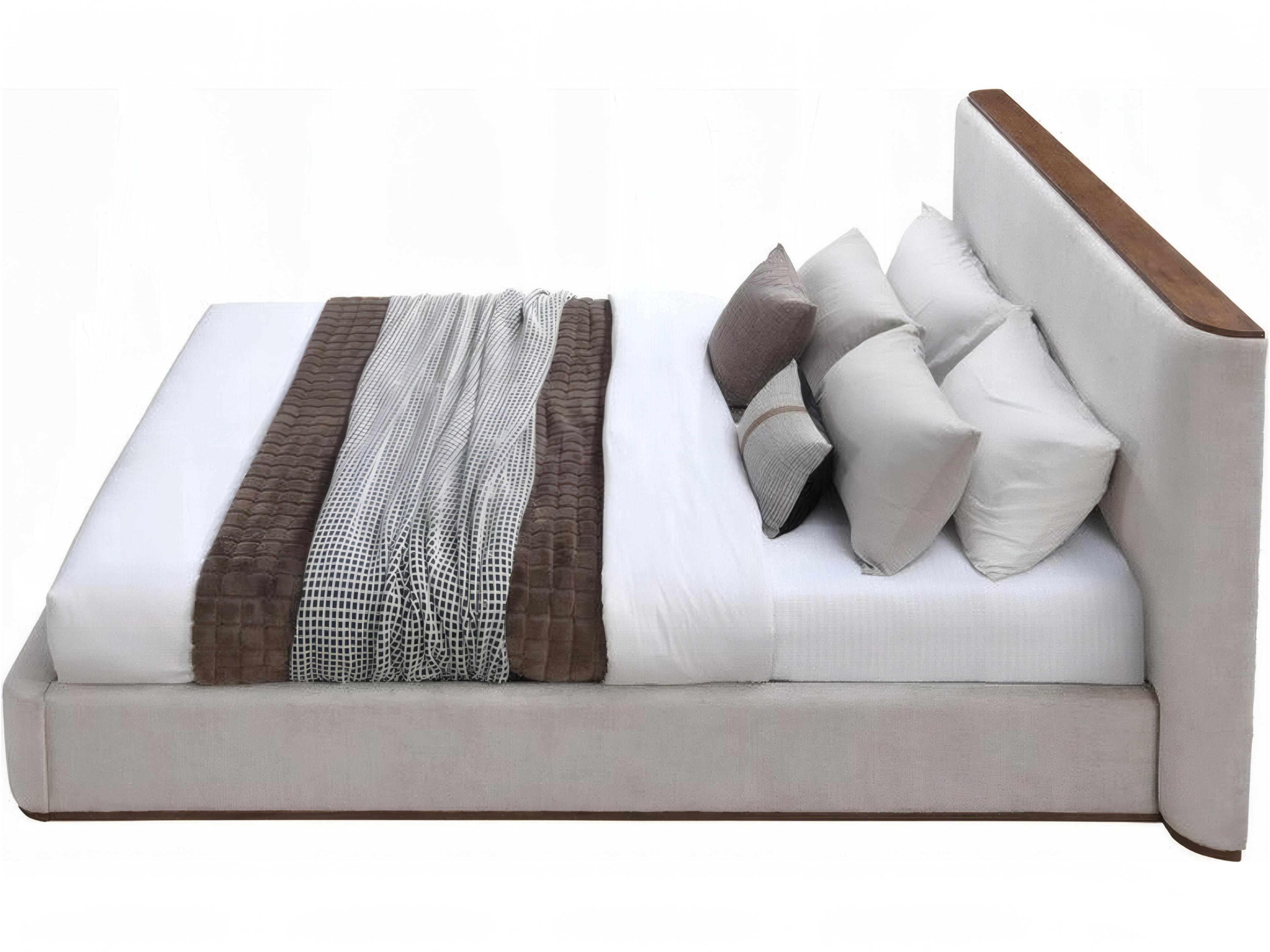 Acme Furniture Orane Gray Linen Rubberwood Upholstered King Platform Bed