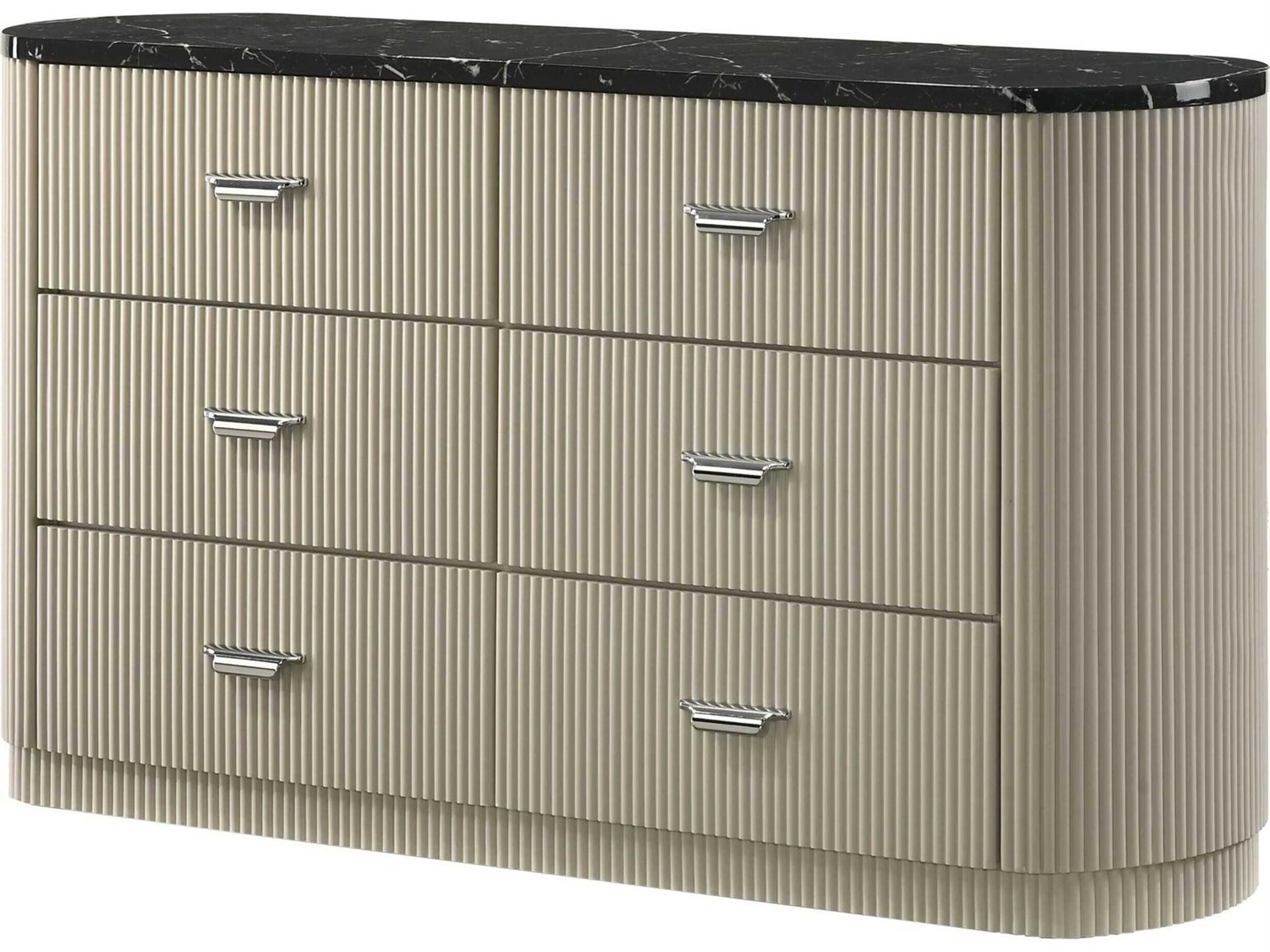 Travonte 6-Drawers Rubberwood Double Dresser