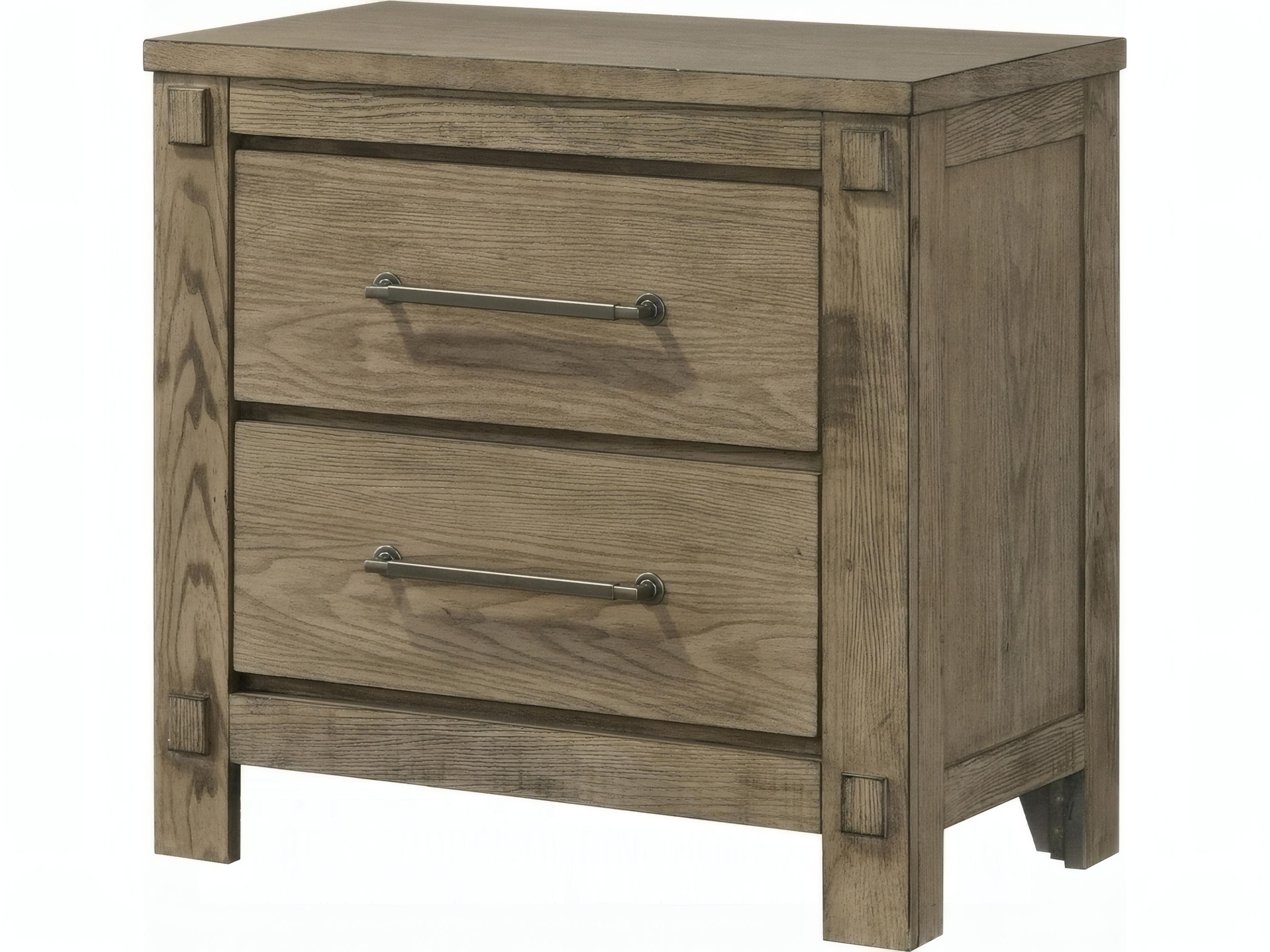 Colton 2-Drawers Natural Solid Wood Nightstand