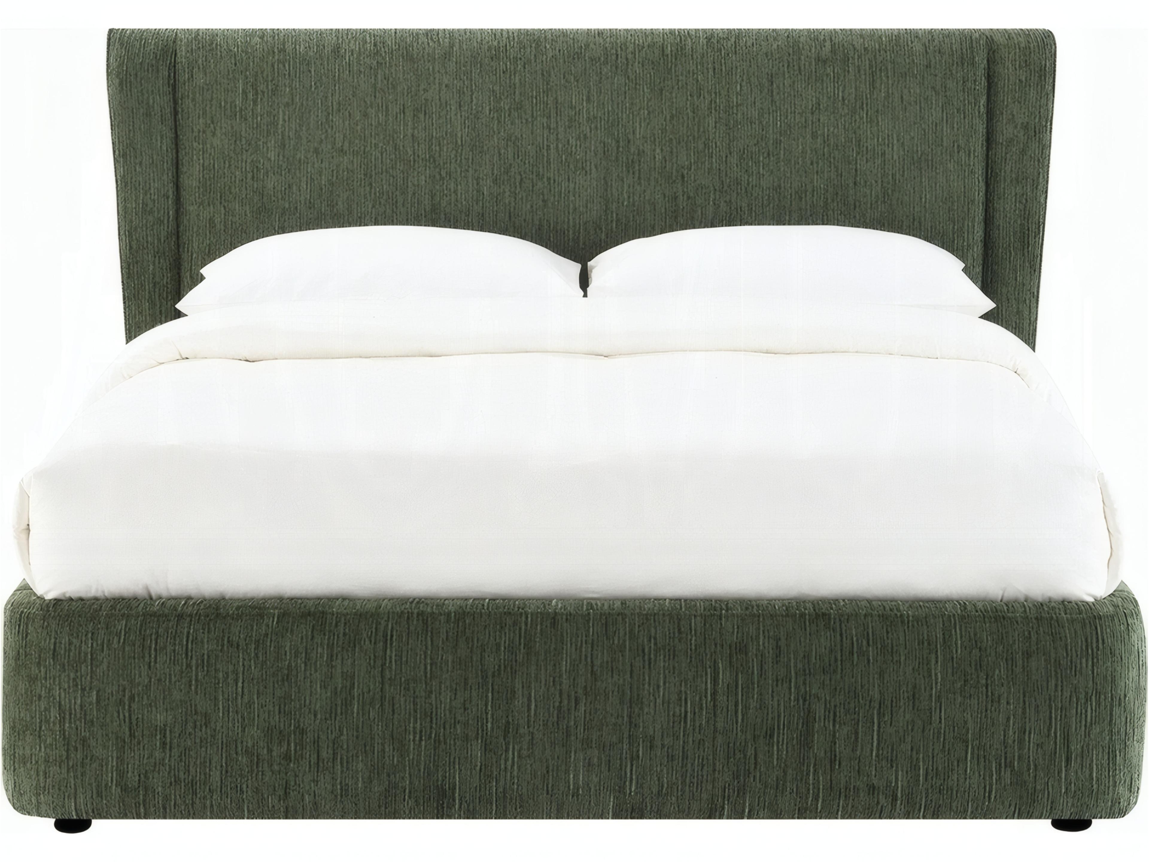 Acme Furniture Cheryl Dark Green Chenille Poplar Wood Upholstered Queen Platform Bed