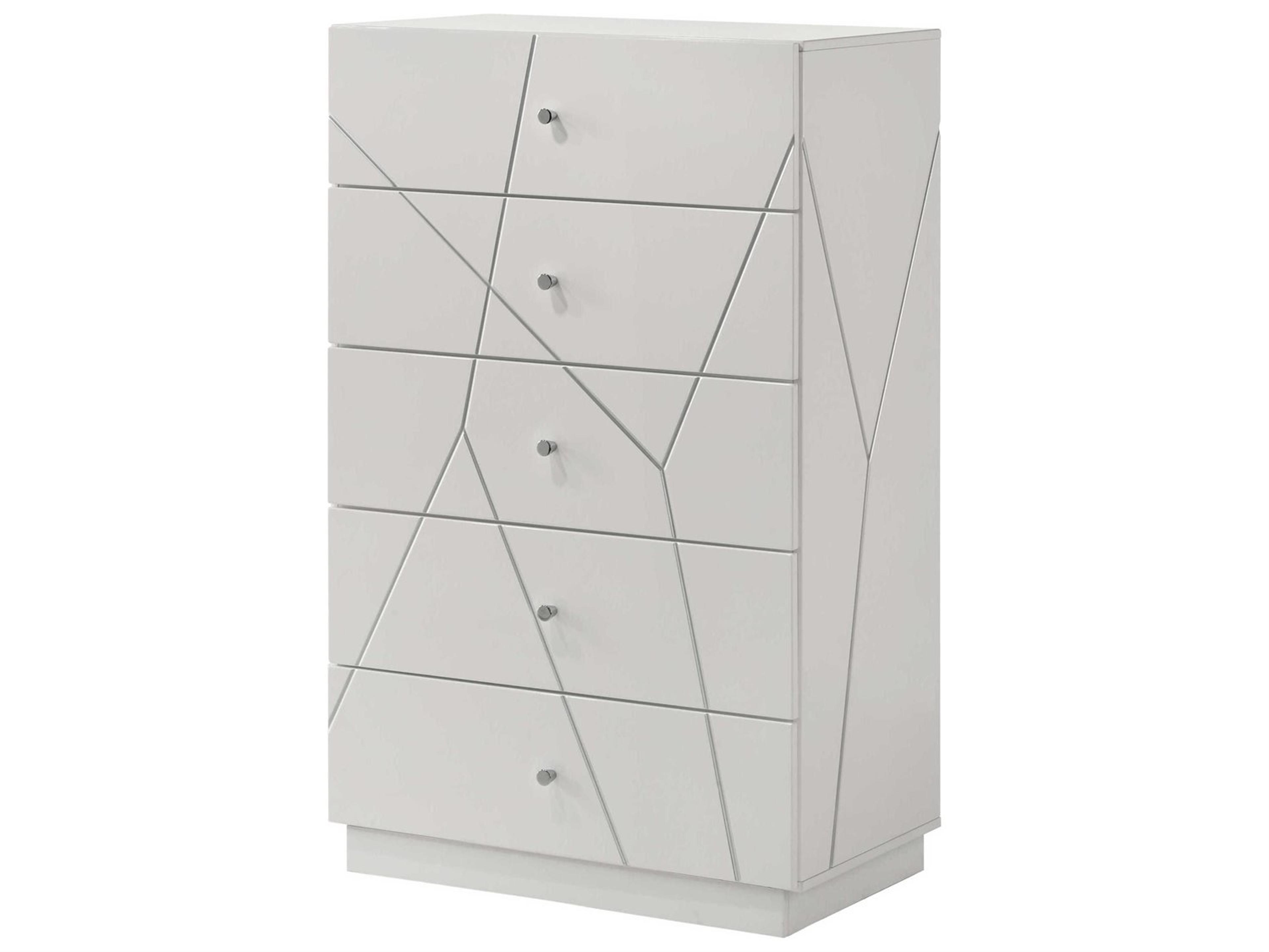 Esther White Silver High Gloss Accent Chest