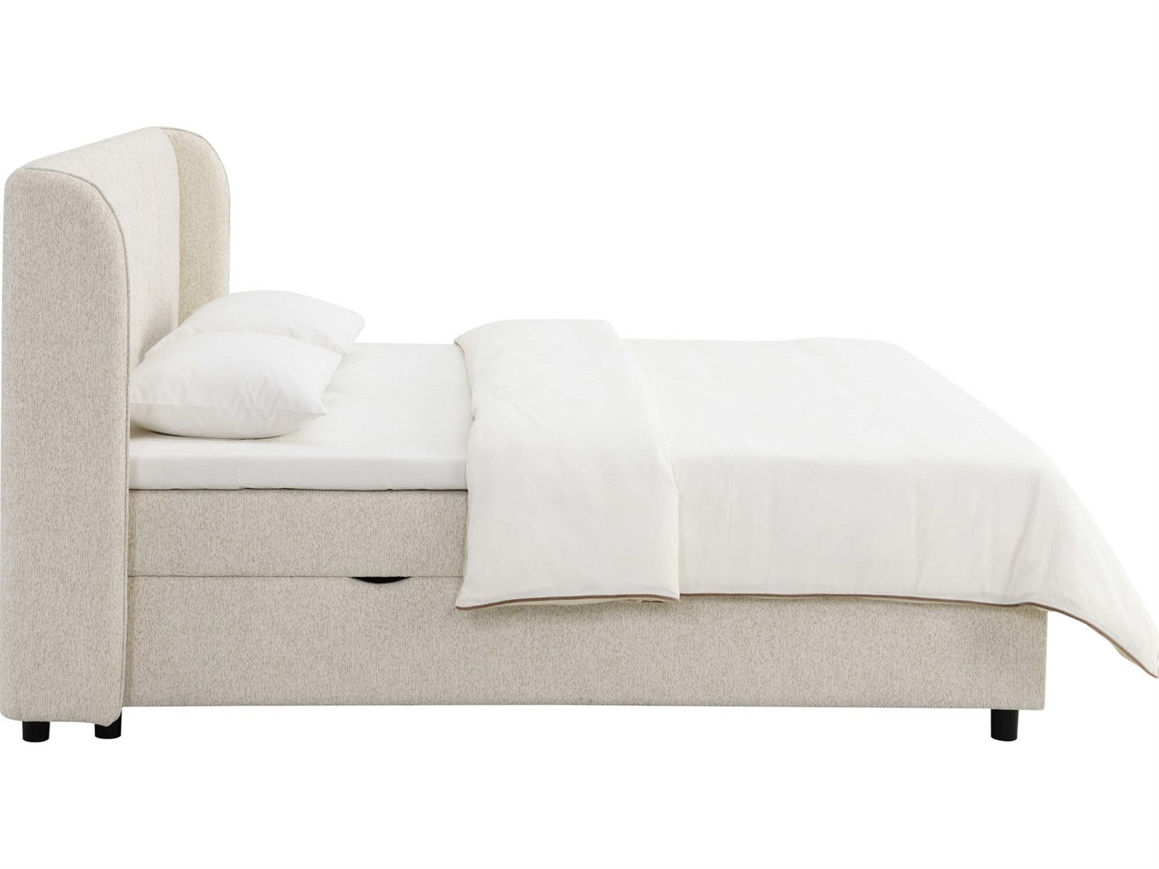 Acme Furniture Adonia Beige Chenille Plywood Wood Queen Platform Bed
