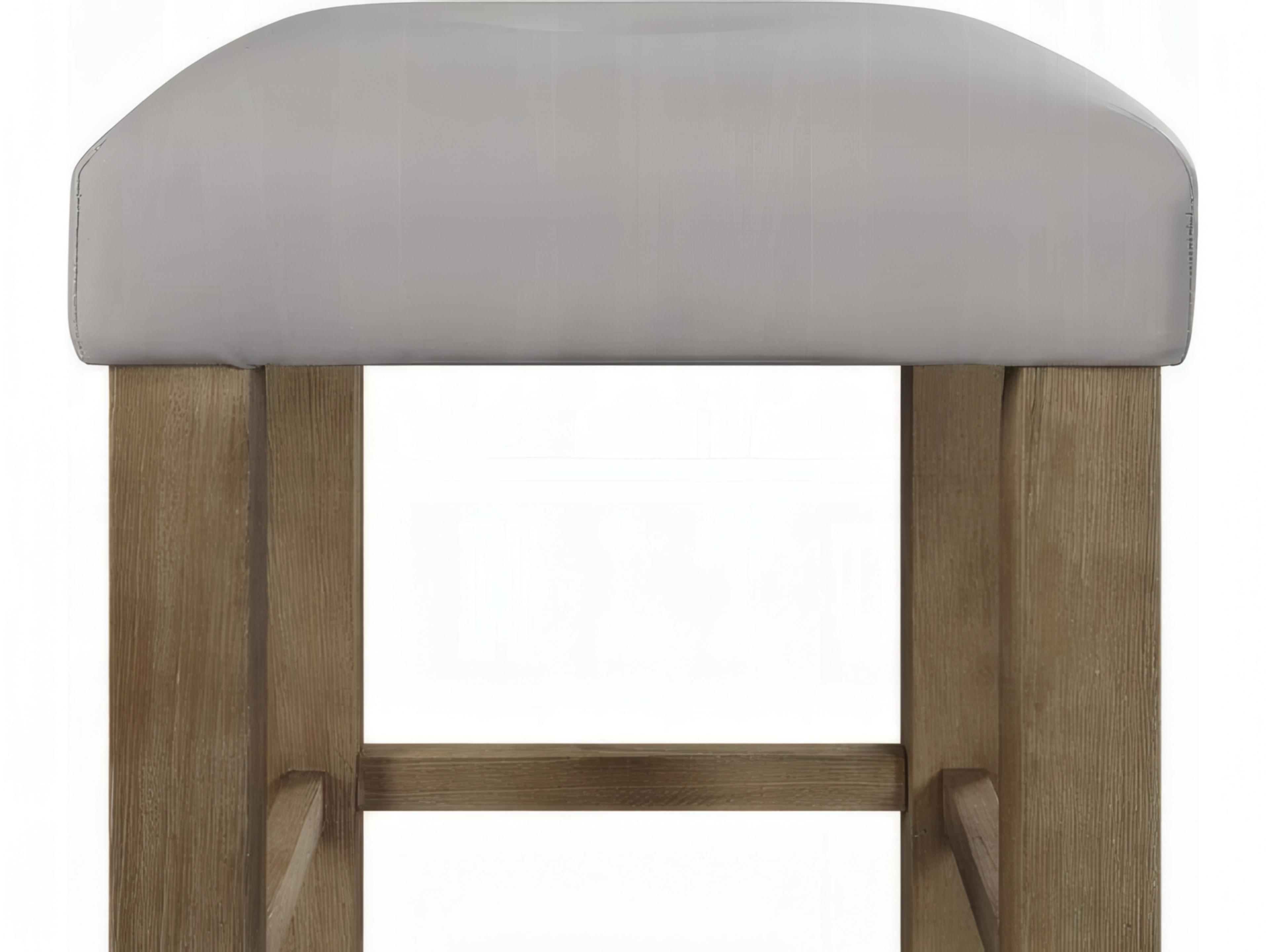 Acme Furniture Charnell Gary Synthetic Leather Oak Faux Plywood Counter Stool