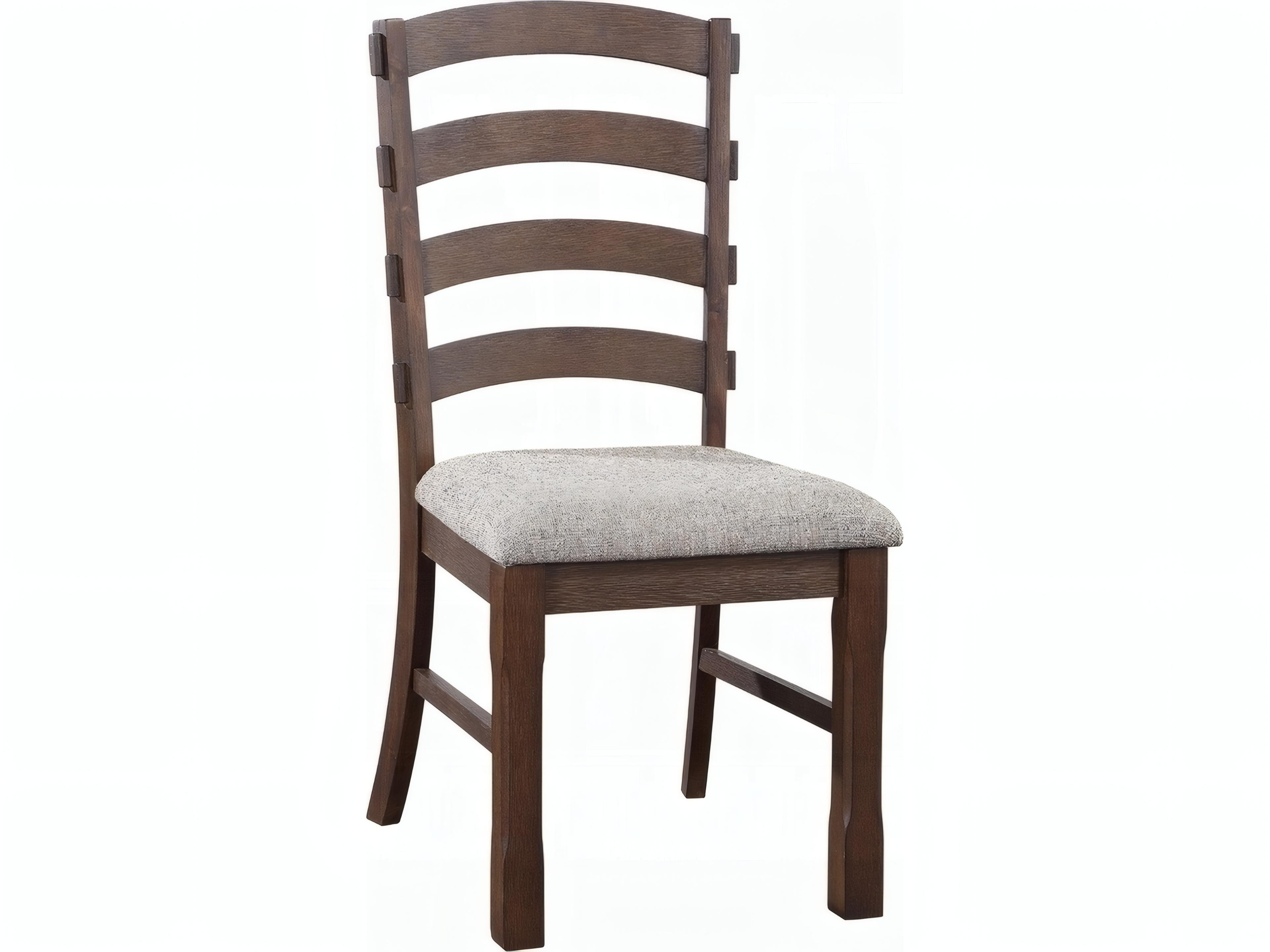 Pascaline Rubberwood Brown Upholstered Armless Dining Chair Set of 2