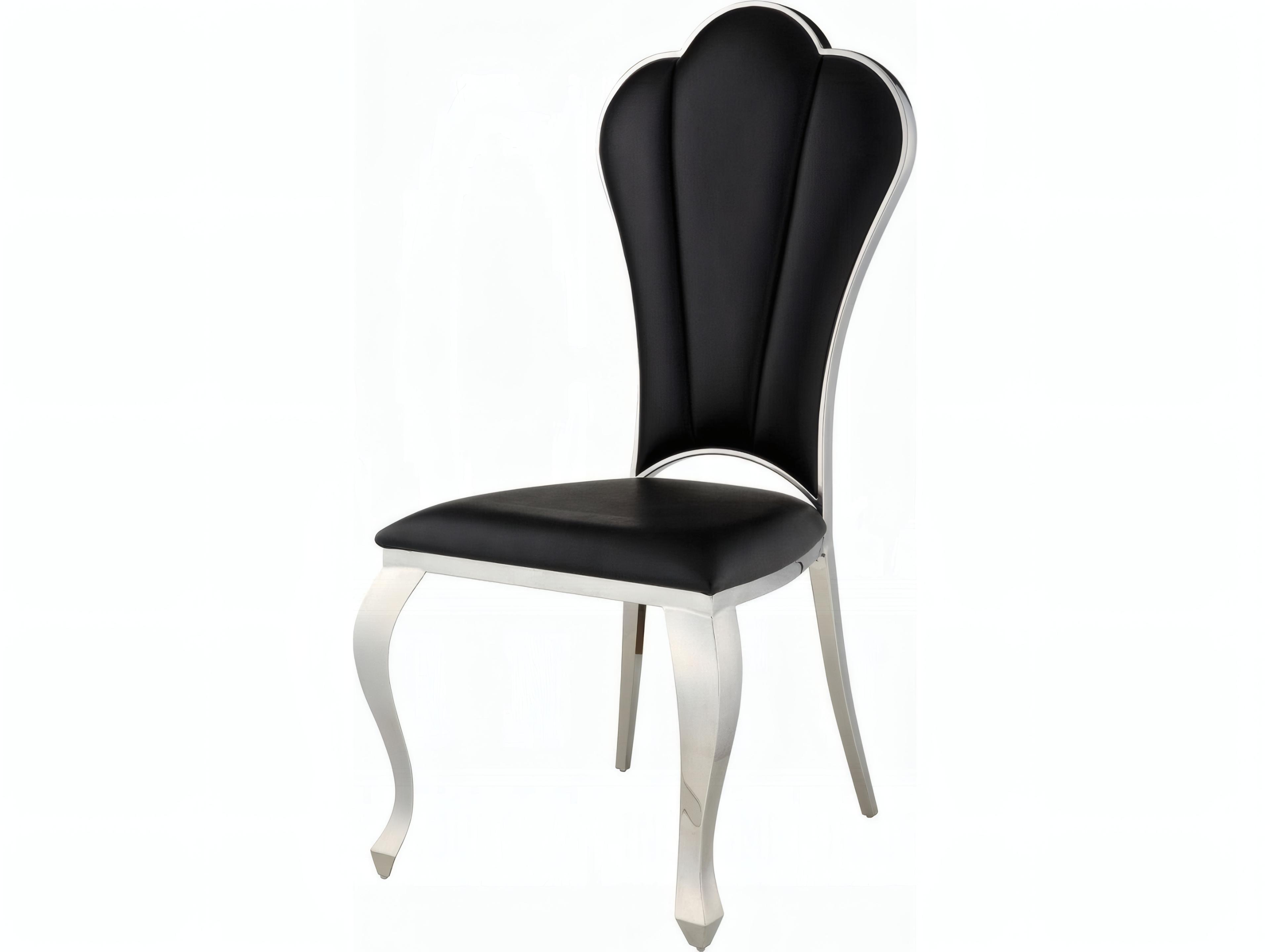 Acme Furniture Cyrene Black Faux Leather Armless Dining Chair Set of 2