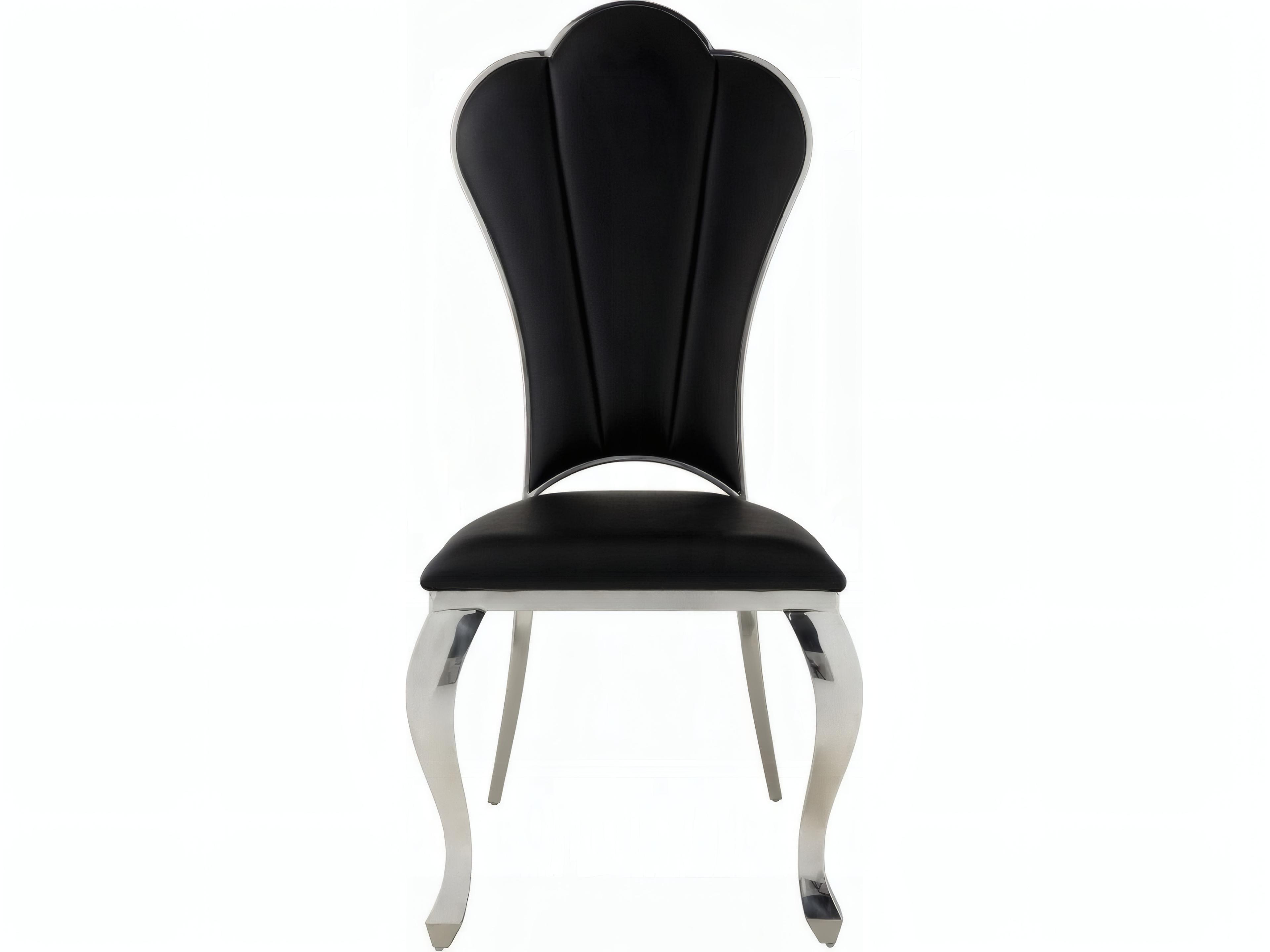 Acme Furniture Cyrene Black Faux Leather Armless Dining Chair Set of 2