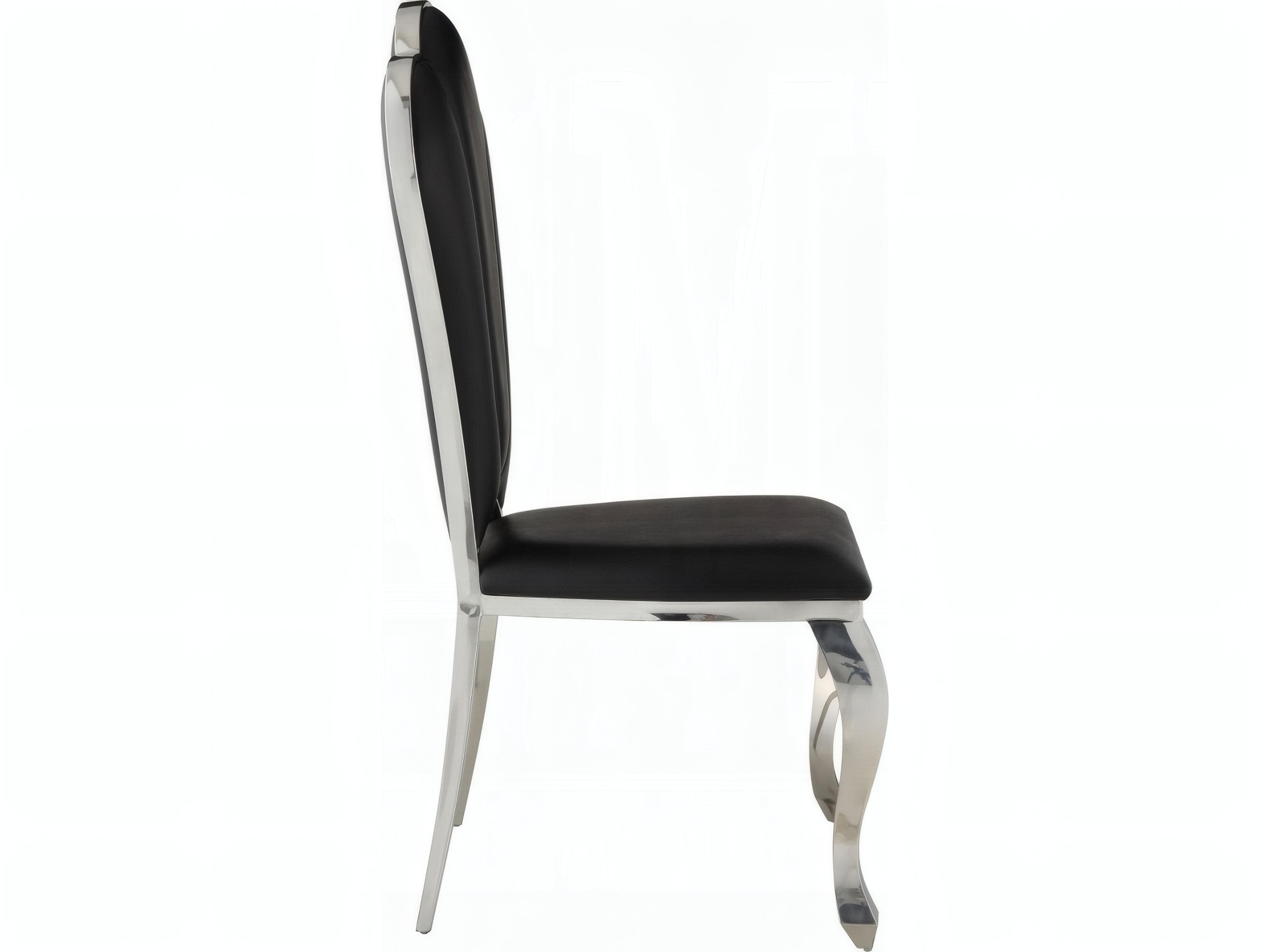 Acme Furniture Cyrene Black Faux Leather Armless Dining Chair Set of 2