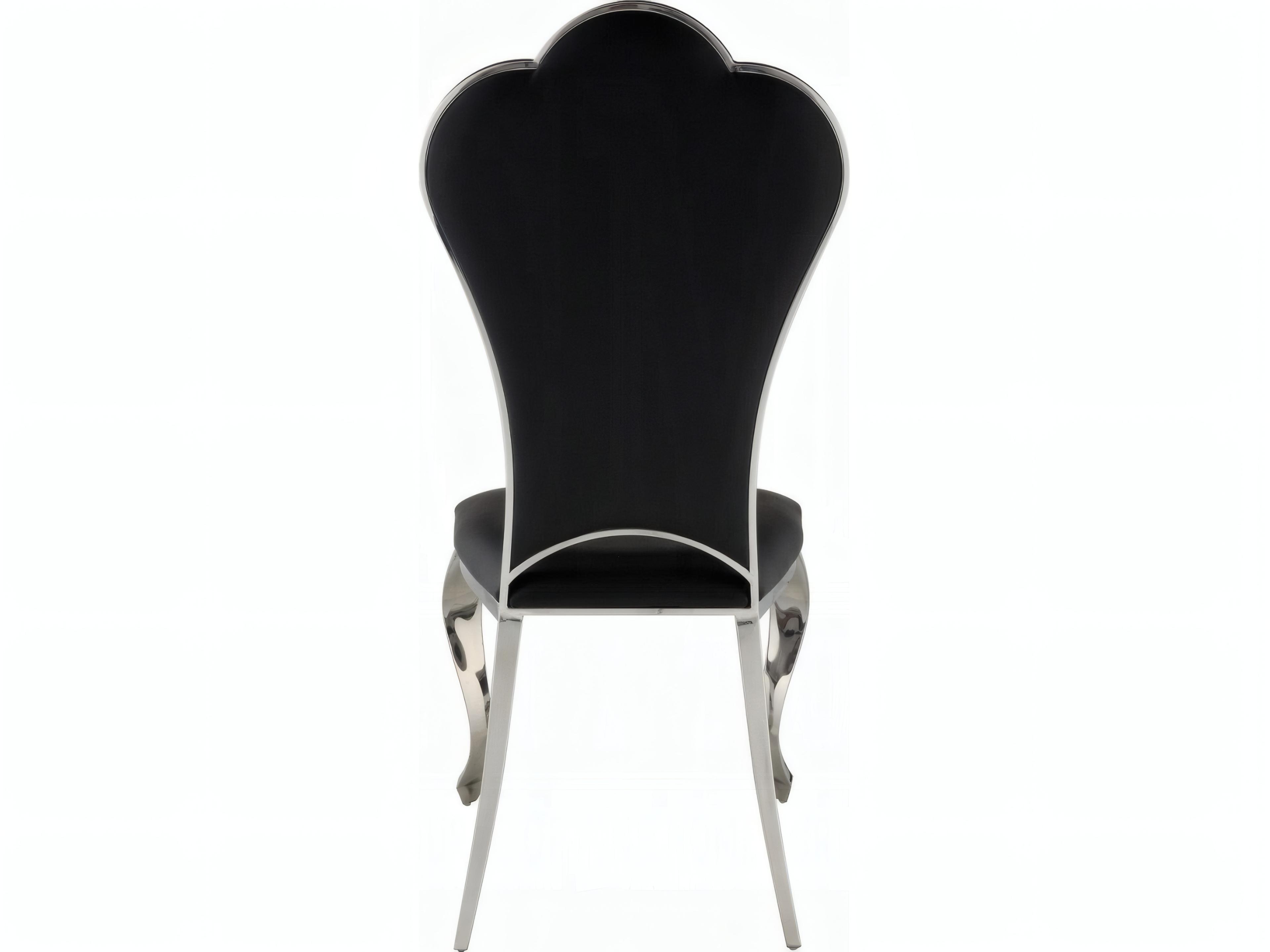 Acme Furniture Cyrene Black Faux Leather Armless Dining Chair Set of 2