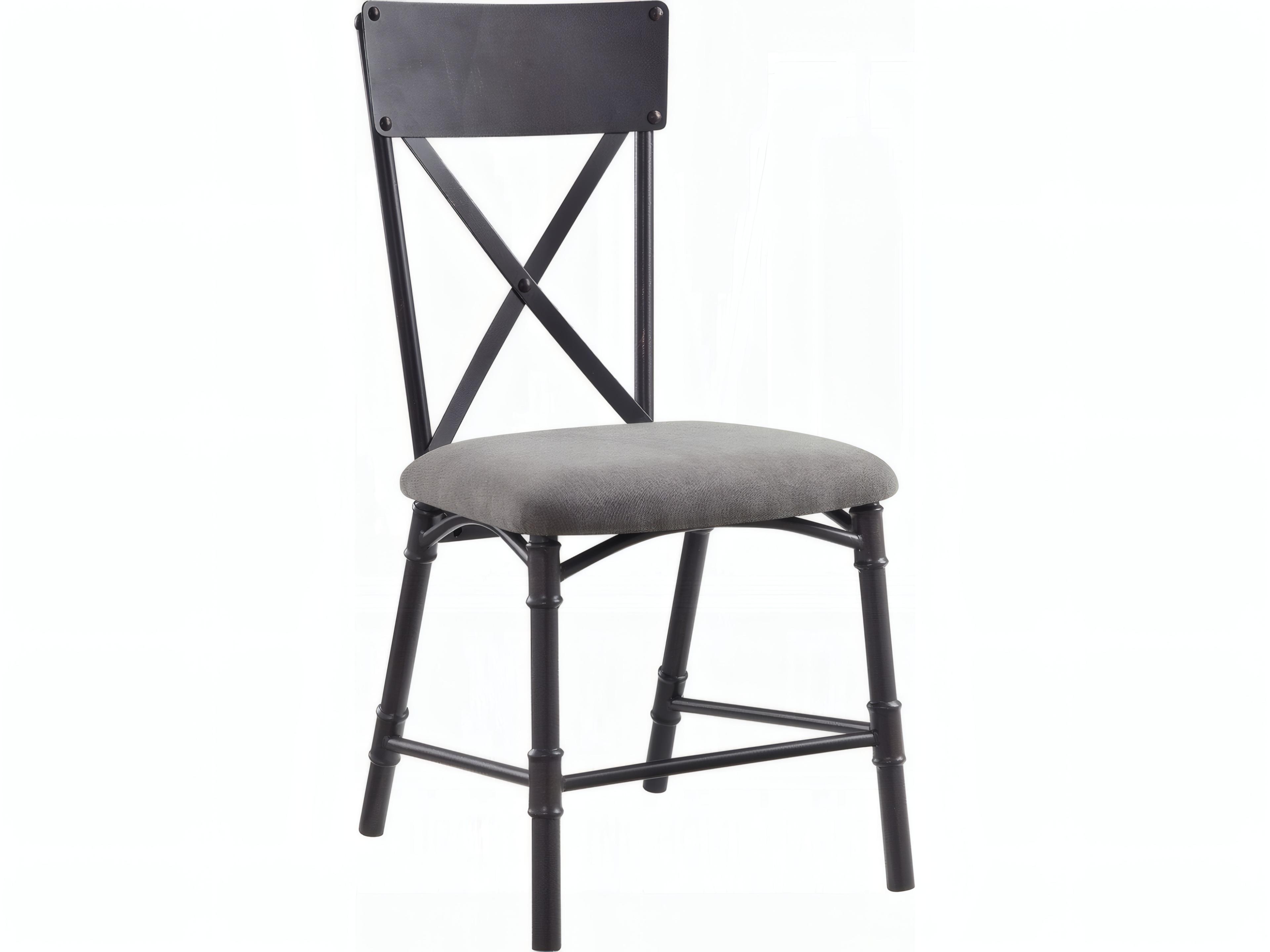 Edina Gray Upholstered Armless Dining Chair Set of 2
