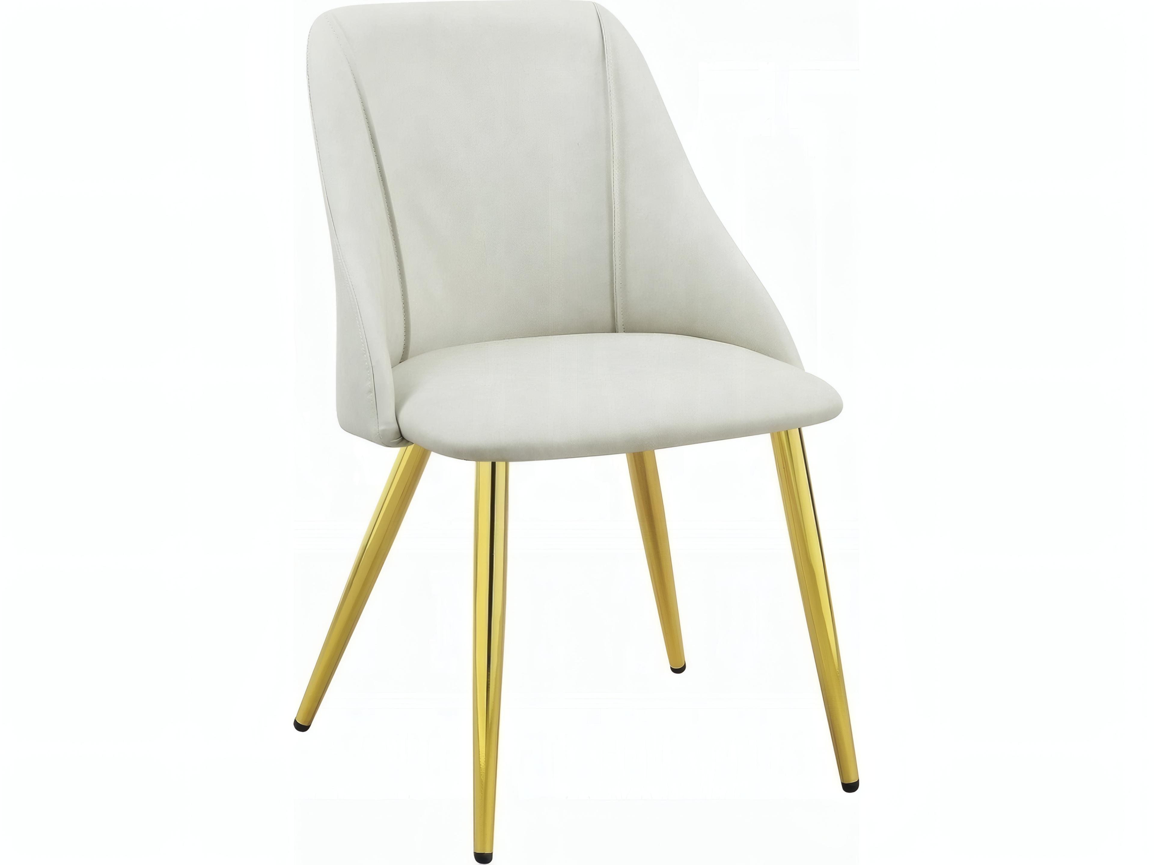 Gaines Plywood White Faux Leather Armless Dining Chair Set of 2