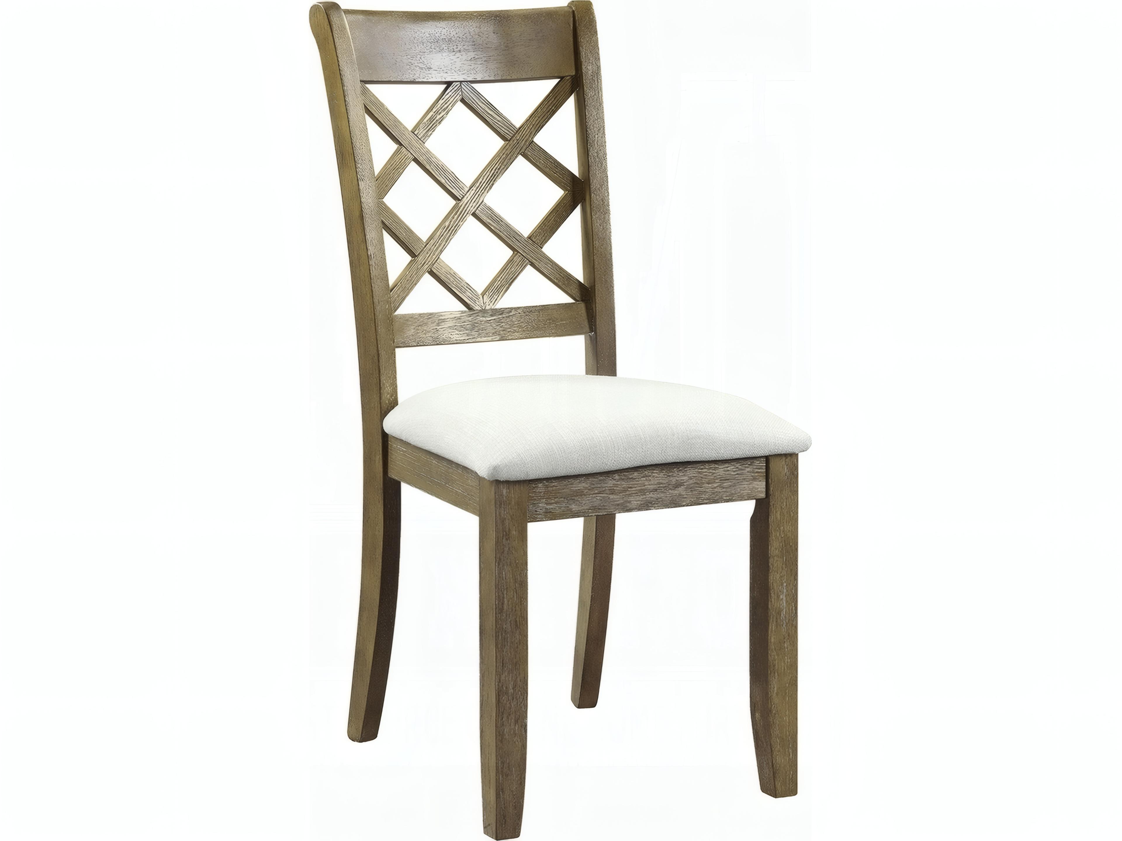 Hardwood Brown Upholstered Armless Dining Chair Set of 2