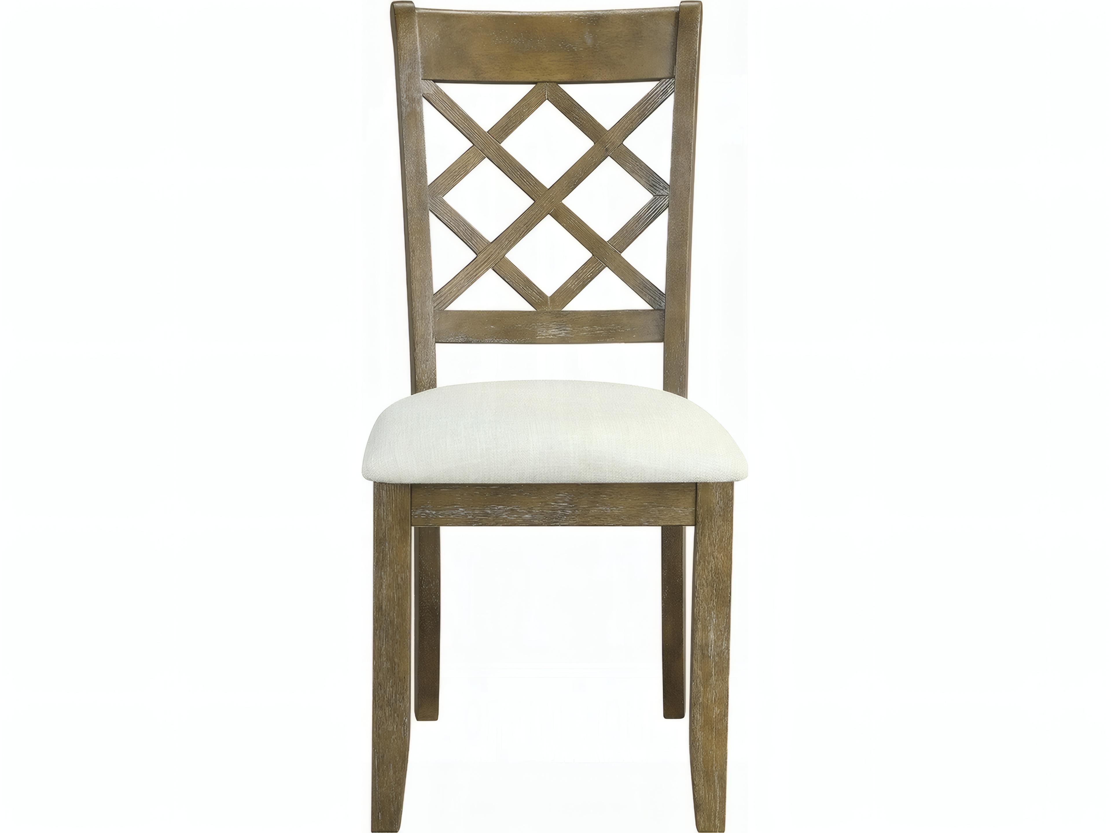 Acme Furniture Hardwood Brown Upholstered Armless Dining Chair Set of 2