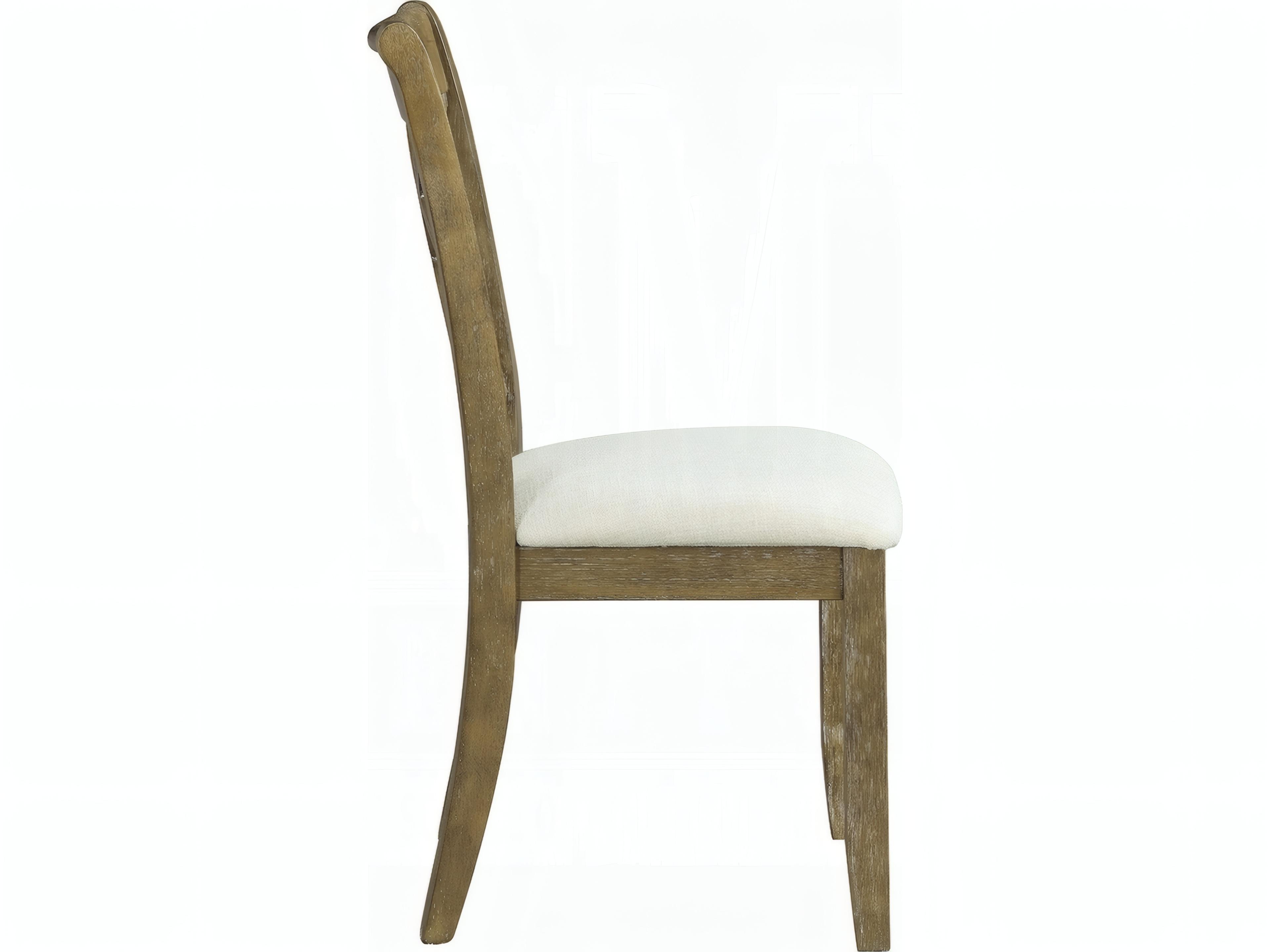 Acme Furniture Hardwood Brown Upholstered Armless Dining Chair Set of 2