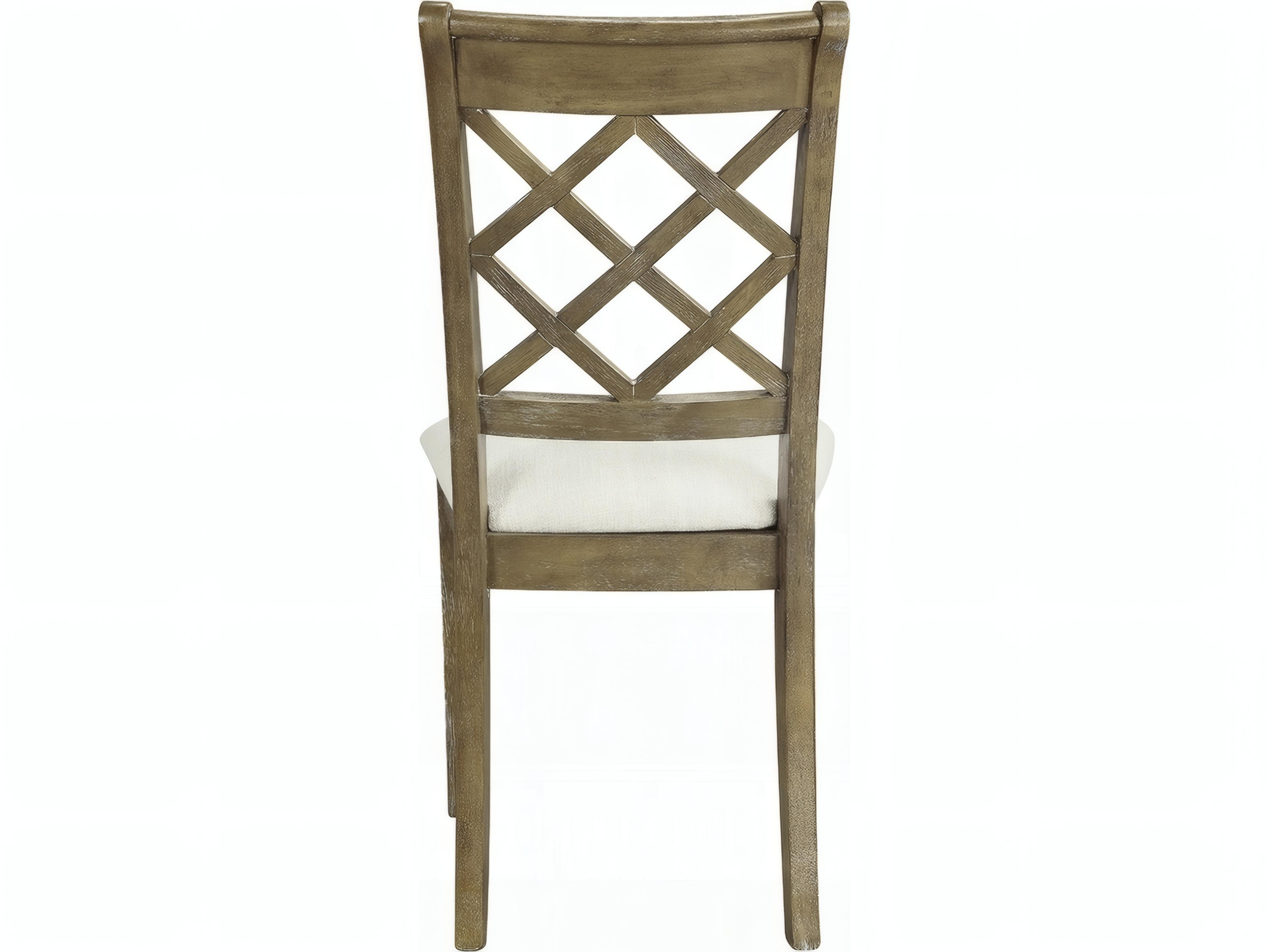 Acme Furniture Hardwood Brown Upholstered Armless Dining Chair Set of 2