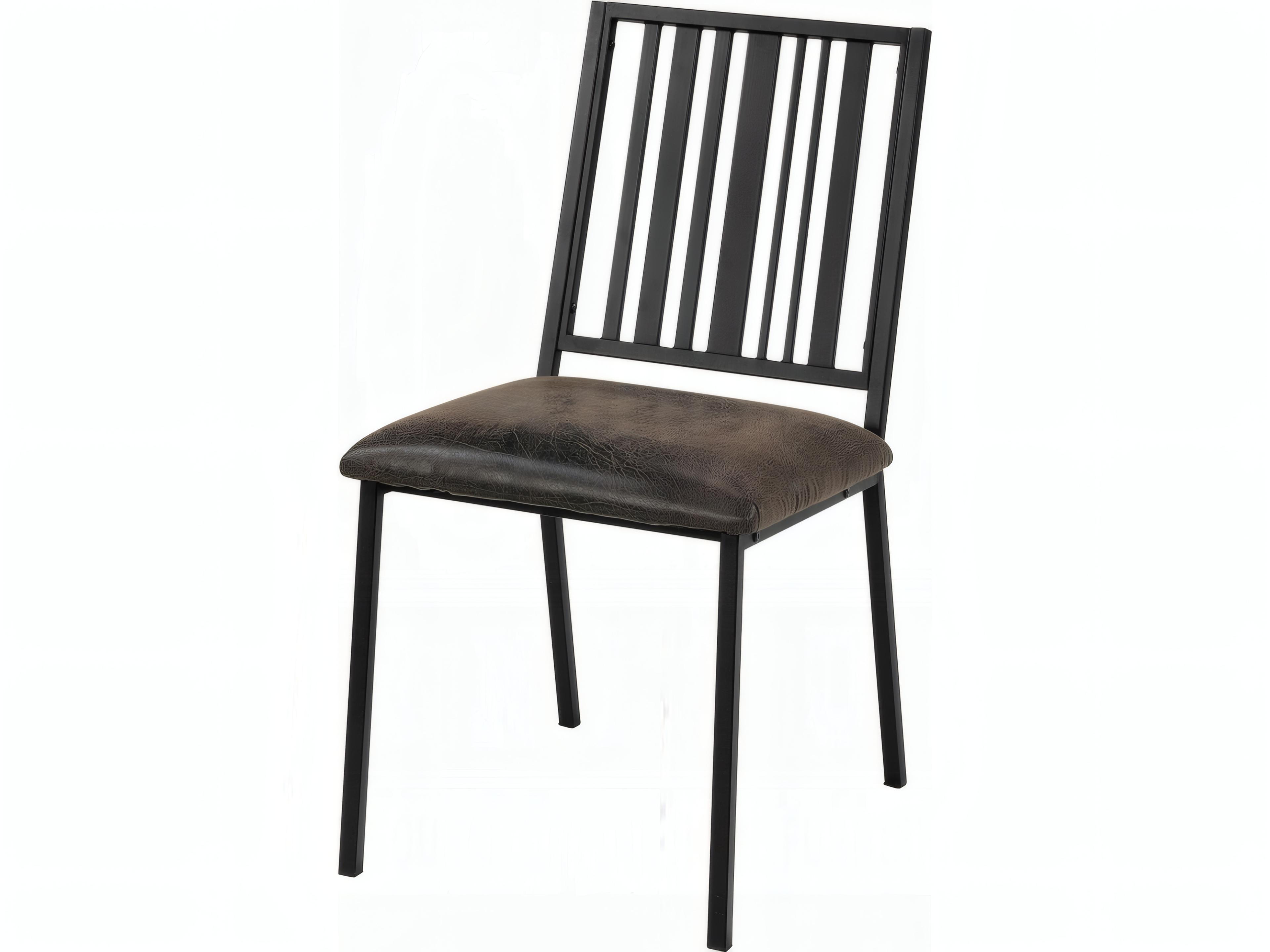 Zudora Black Faux Leather Armless Dining Chair Set of 2