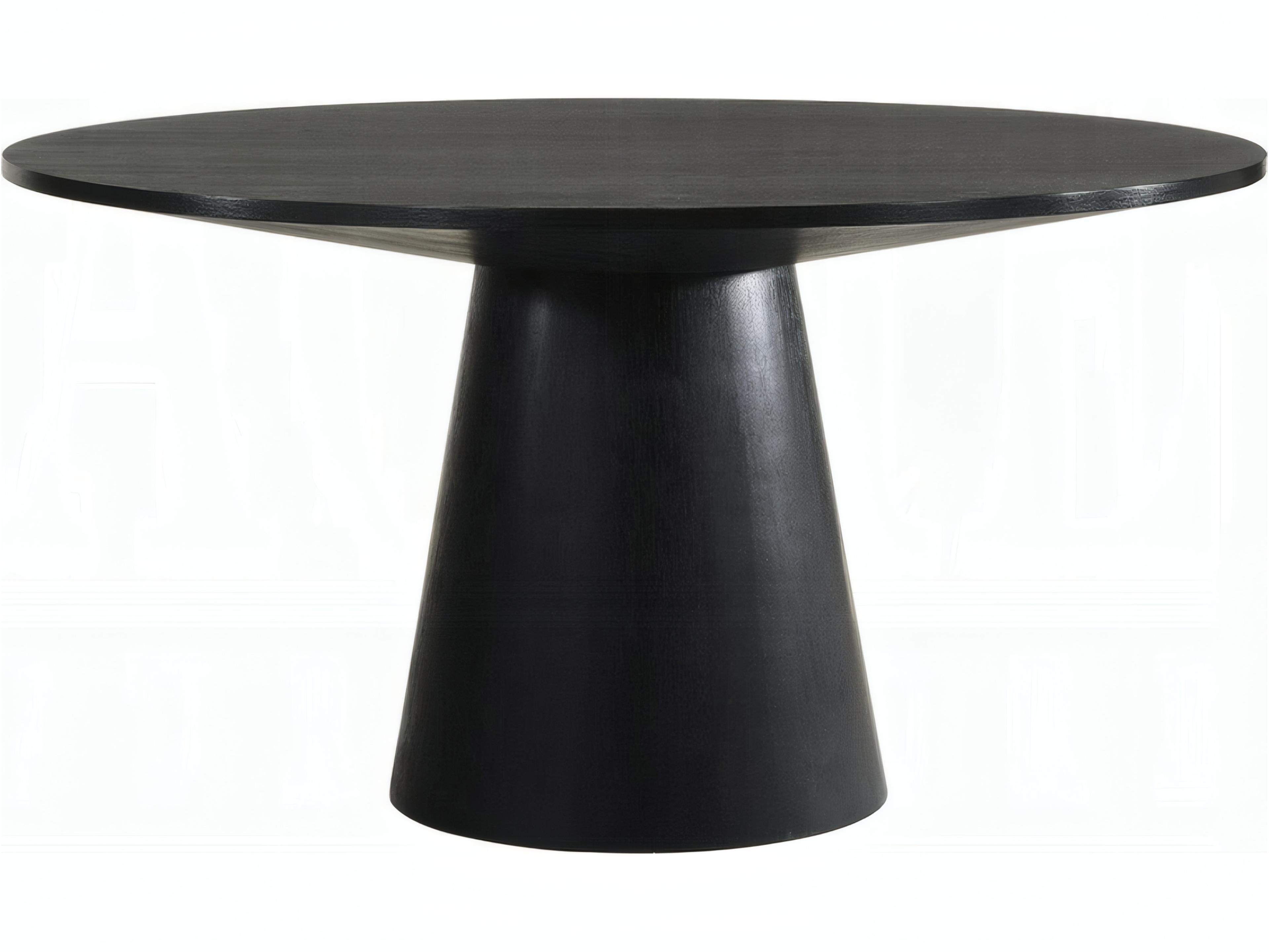 Froja Round Wood Black Dining Table