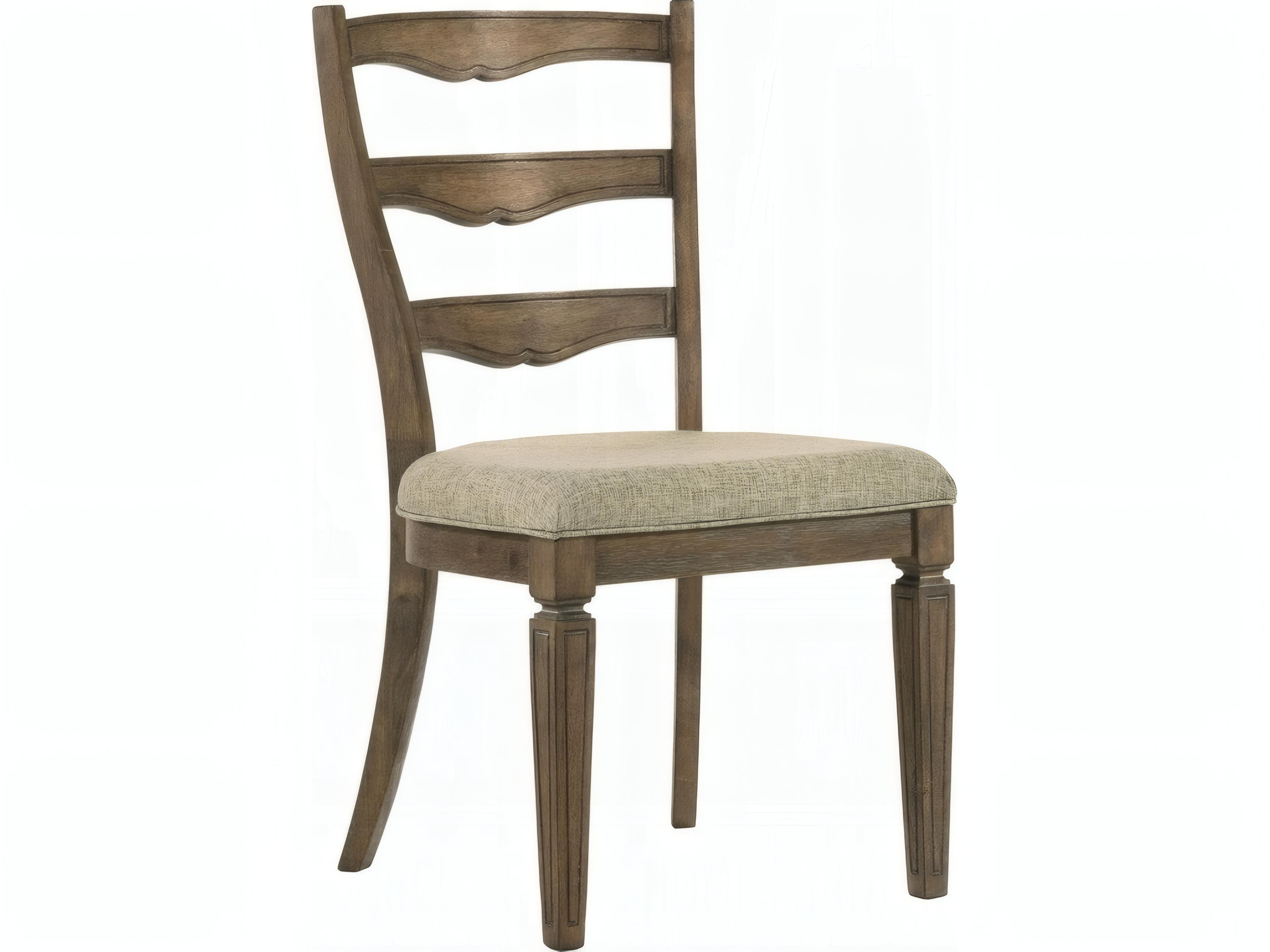 Parfield Rubberwood Brown Upholstered Armless Dining Chair Set of 2
