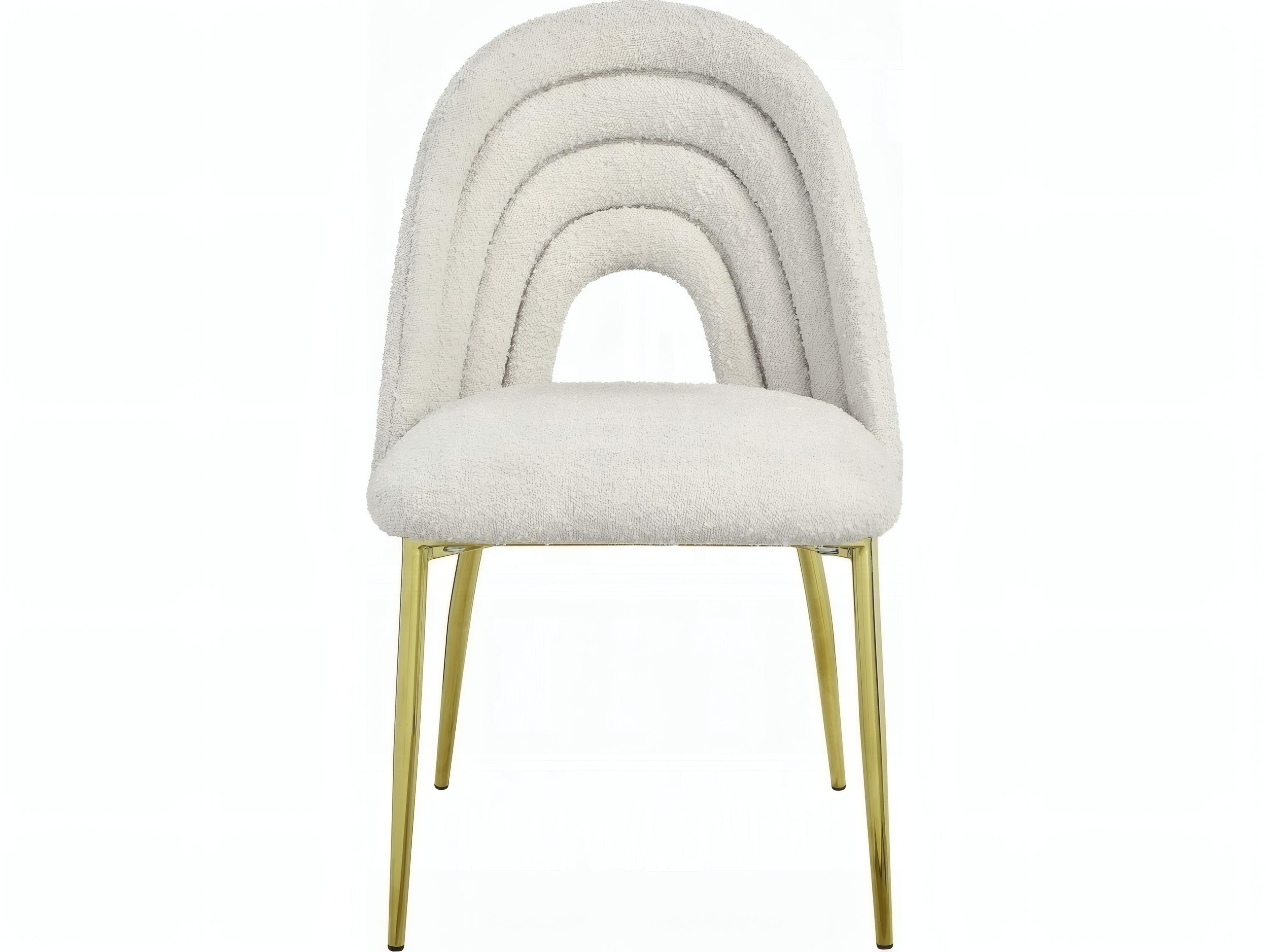 Acme Furniture Beige Upholstered Armless Dining Chair Set of 2