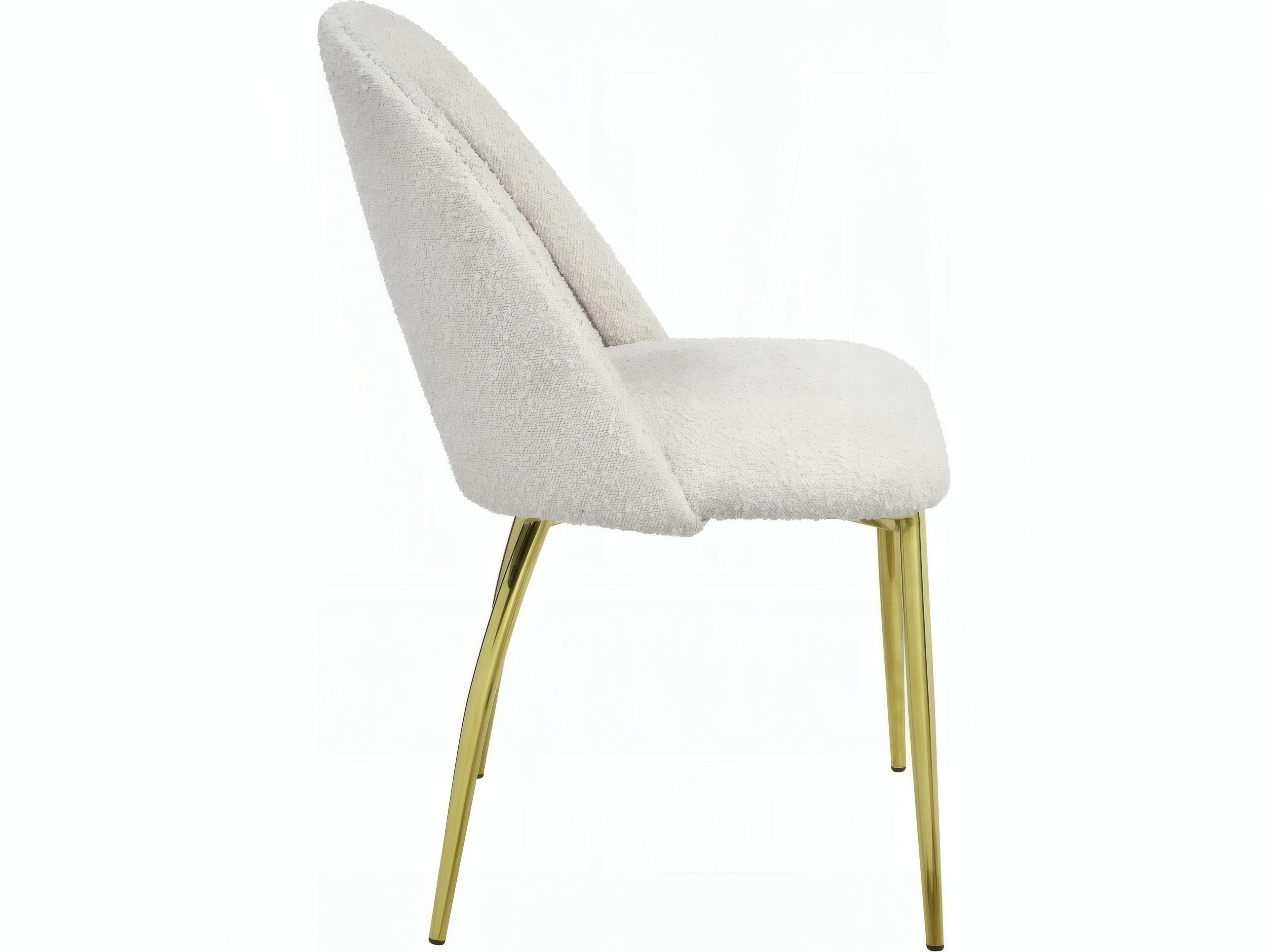 Acme Furniture Beige Upholstered Armless Dining Chair Set of 2