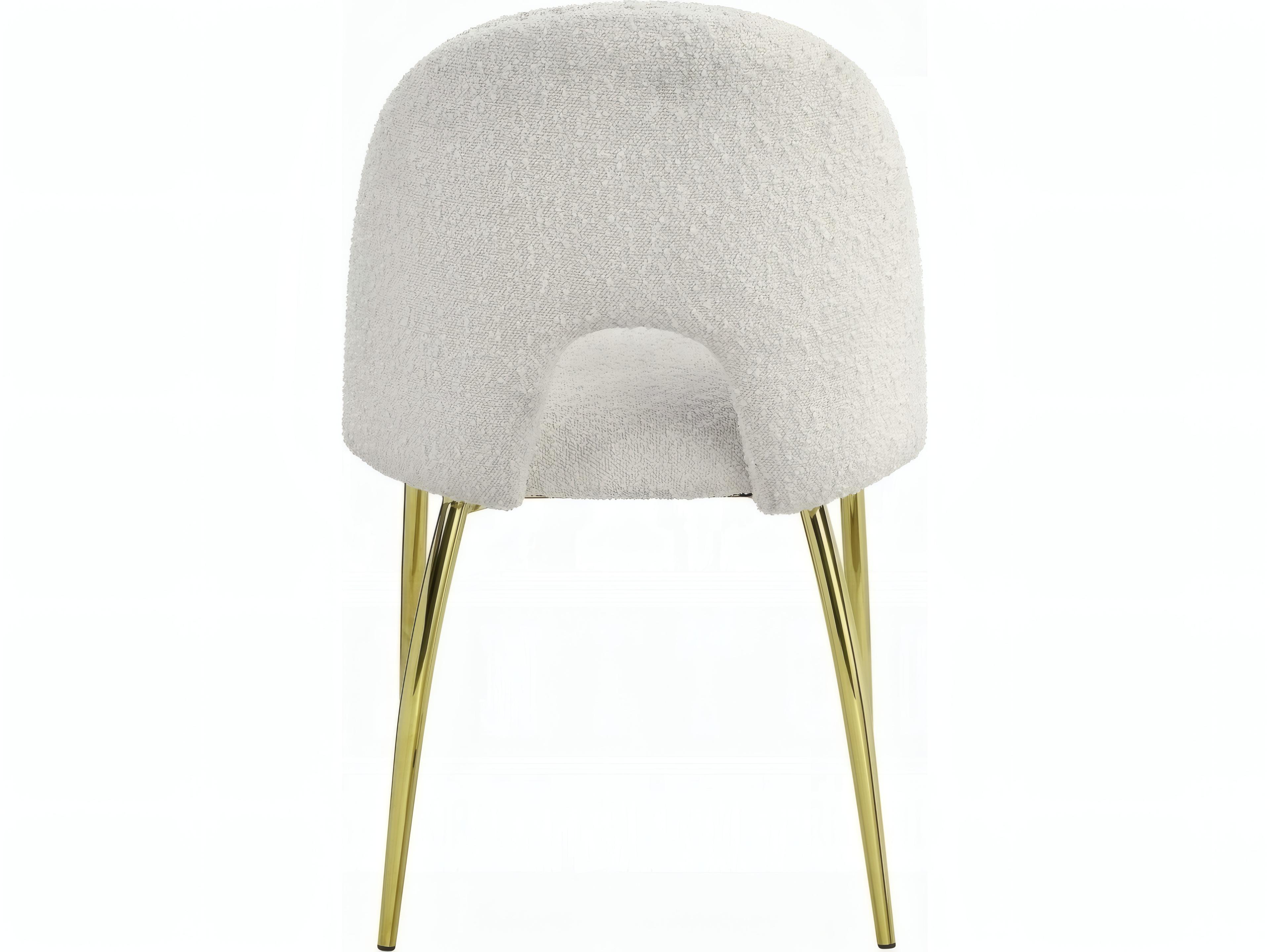 Acme Furniture Beige Upholstered Armless Dining Chair Set of 2