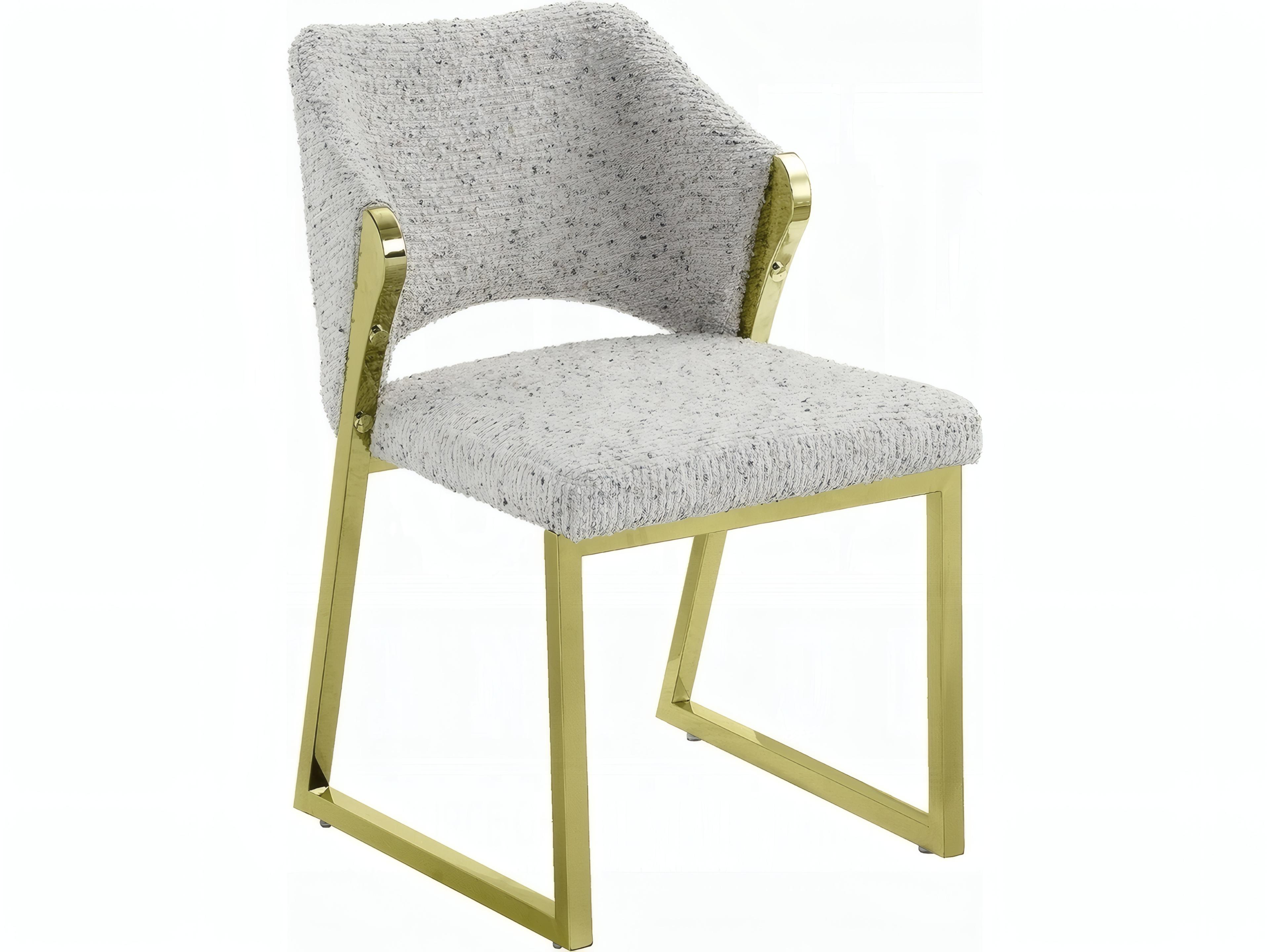 Acme Furniture Beige Upholstered Armless Dining Chair Set of 2