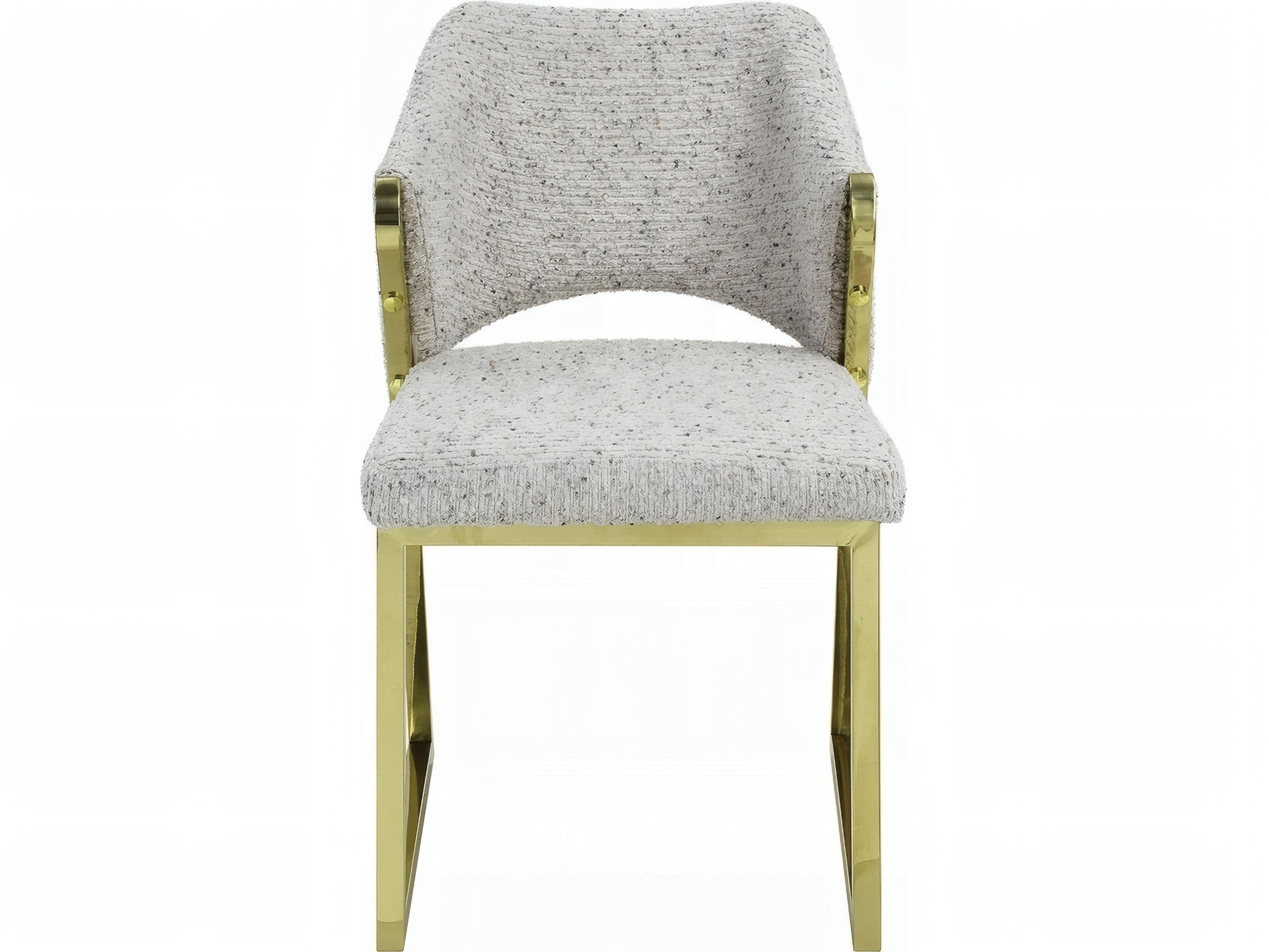 Acme Furniture Beige Upholstered Armless Dining Chair Set of 2